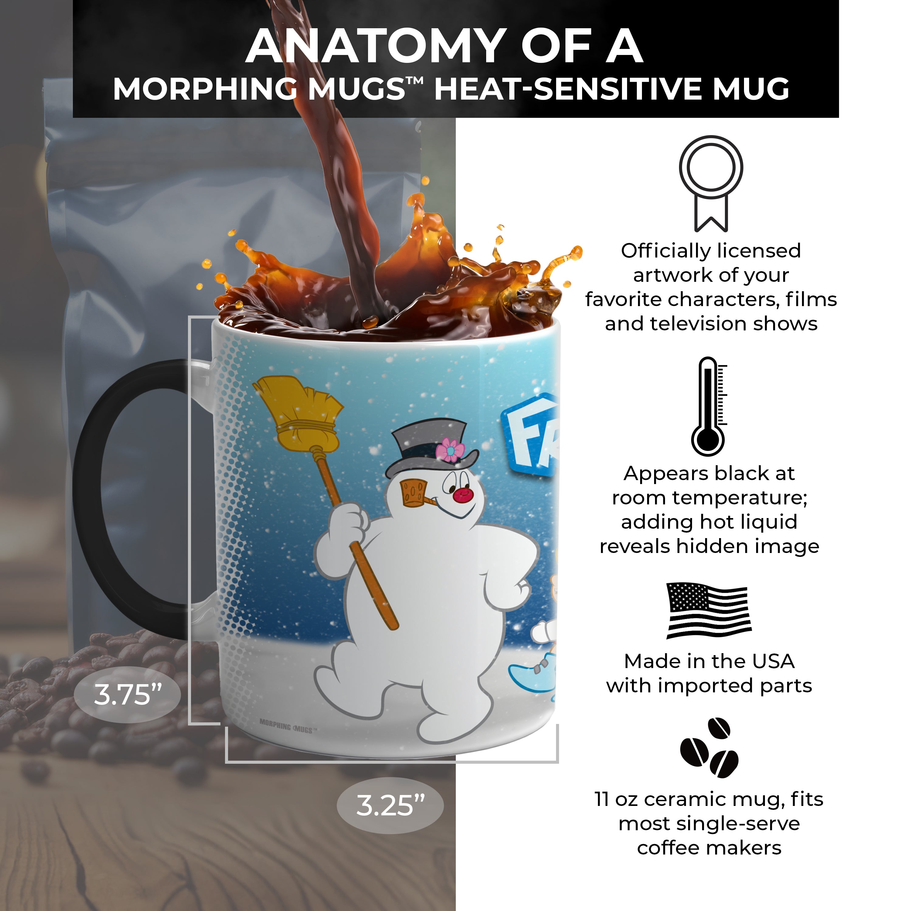 Frosty the Snowman (Frosty and the Kids) Morphing Mugs®  Heat-Sensitive Mug MMUG786