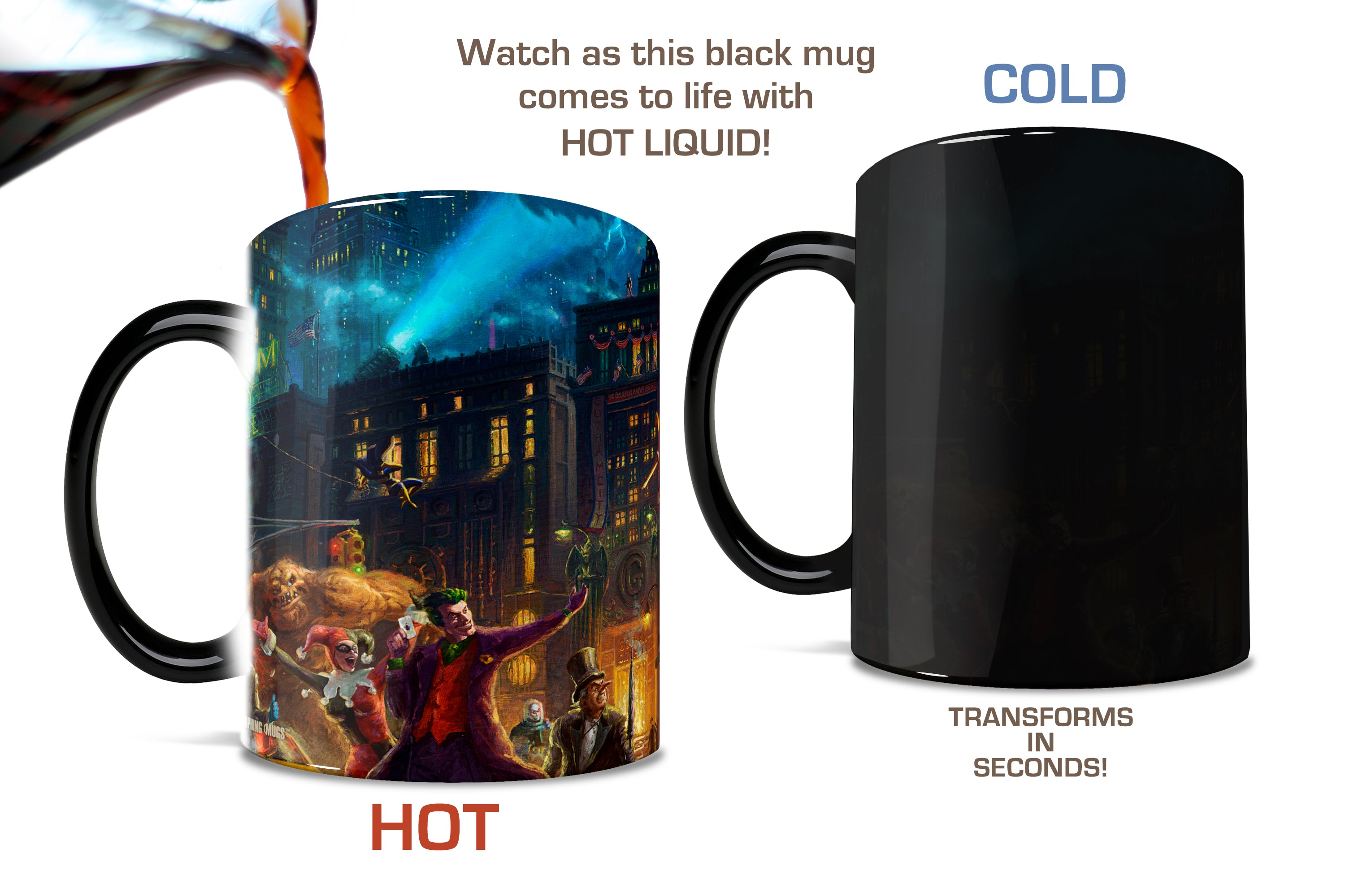 DC Comics (The Dark Knight Saves Gotham City) Morphing Mugs®  Heat-Sensitive Mug  Thomas Kinkade Studios Art MMUG848