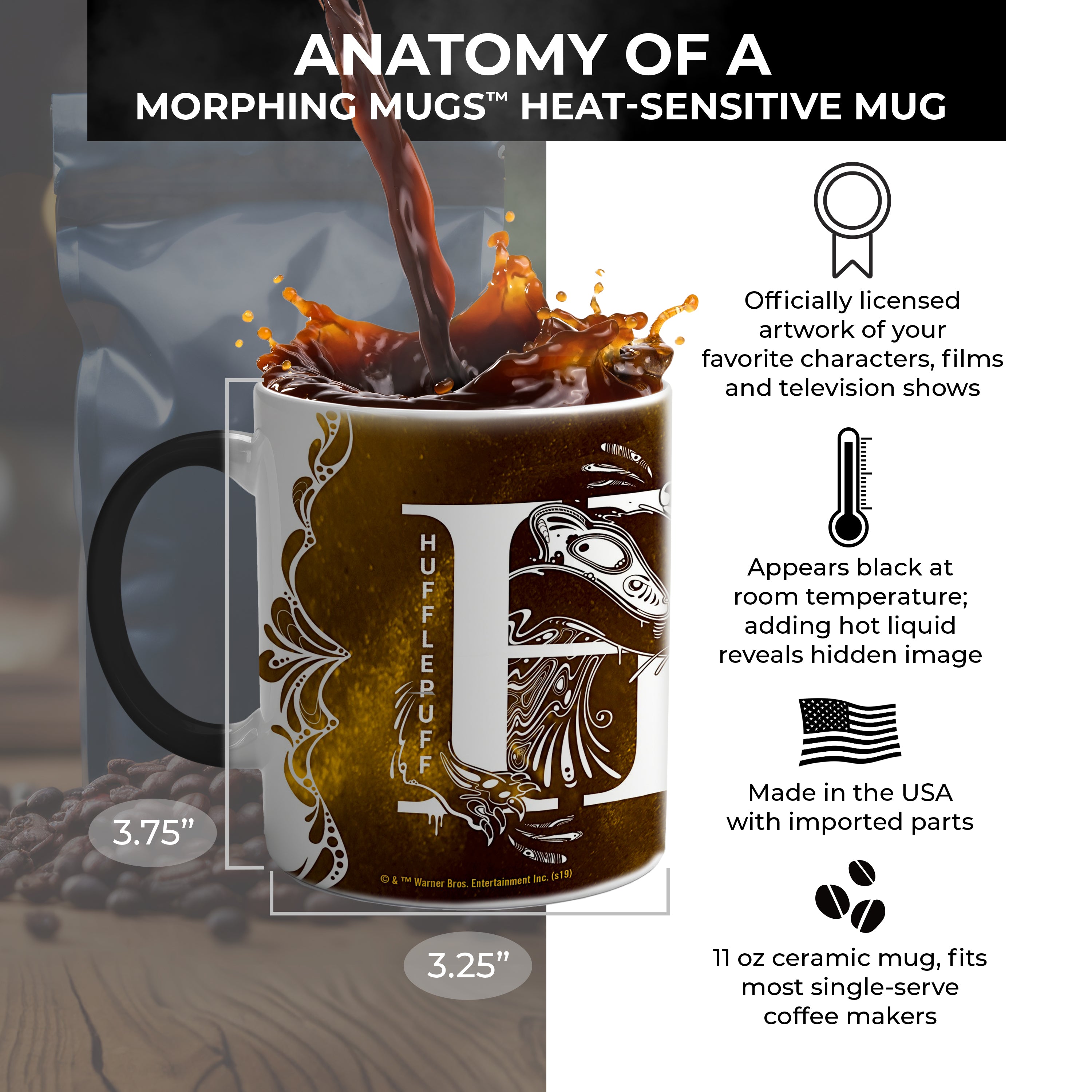 Harry Potter (Hufflepuff - Aguamenti ) Morphing Mugs® Heat-Sensitive Mug MMUG994