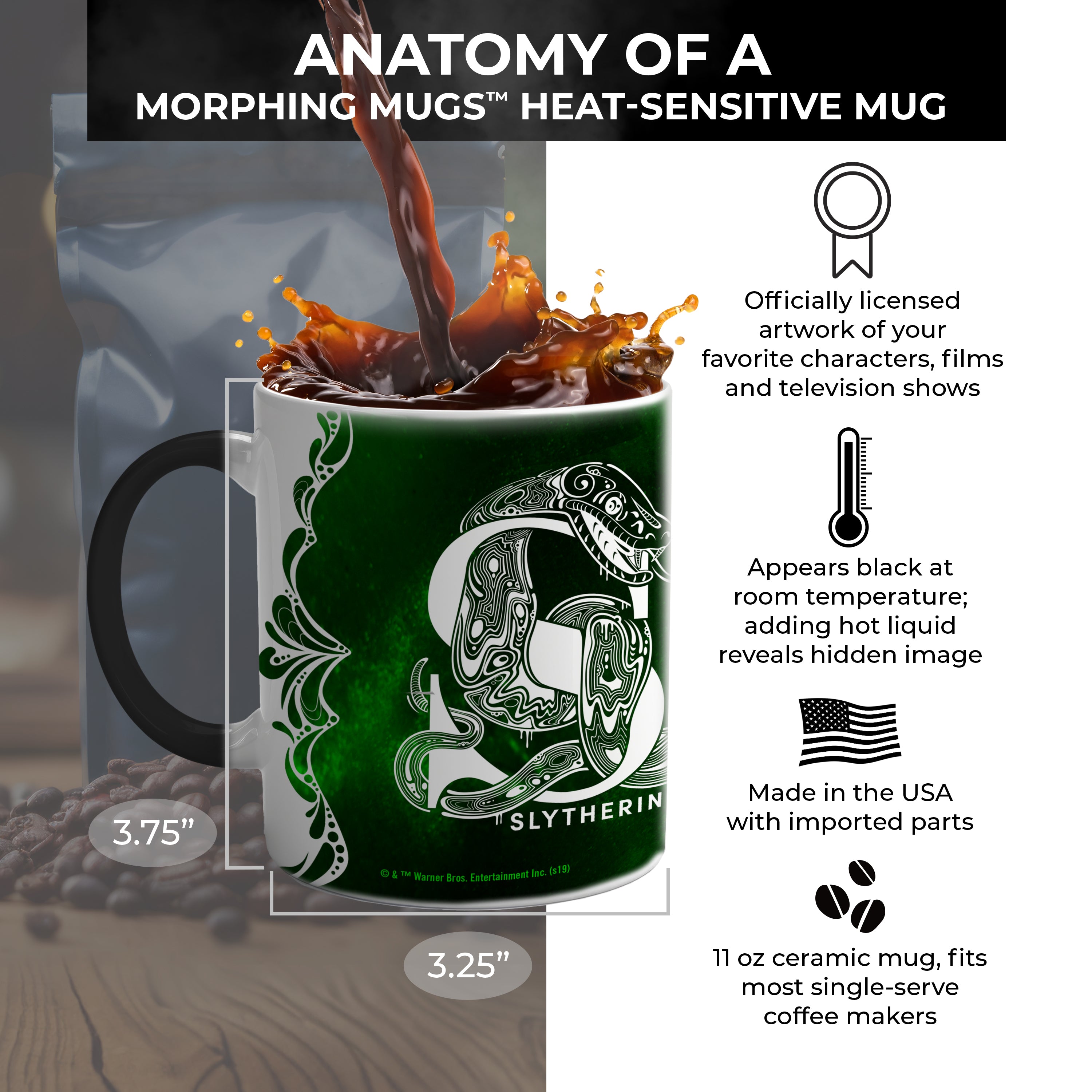 Harry Potter (Slytherin - Aguamenti) Morphing Mugs®  Heat-Sensitive Mug MMUG995