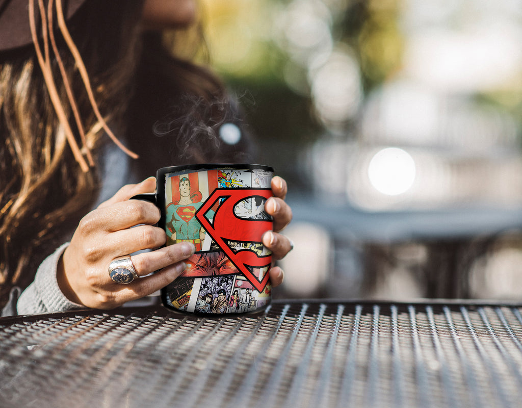 DC Comics (Superman - Papercut Comic Logo) Morphing Mugs® Heat-Sensitive Clue Mug MMUGC1027