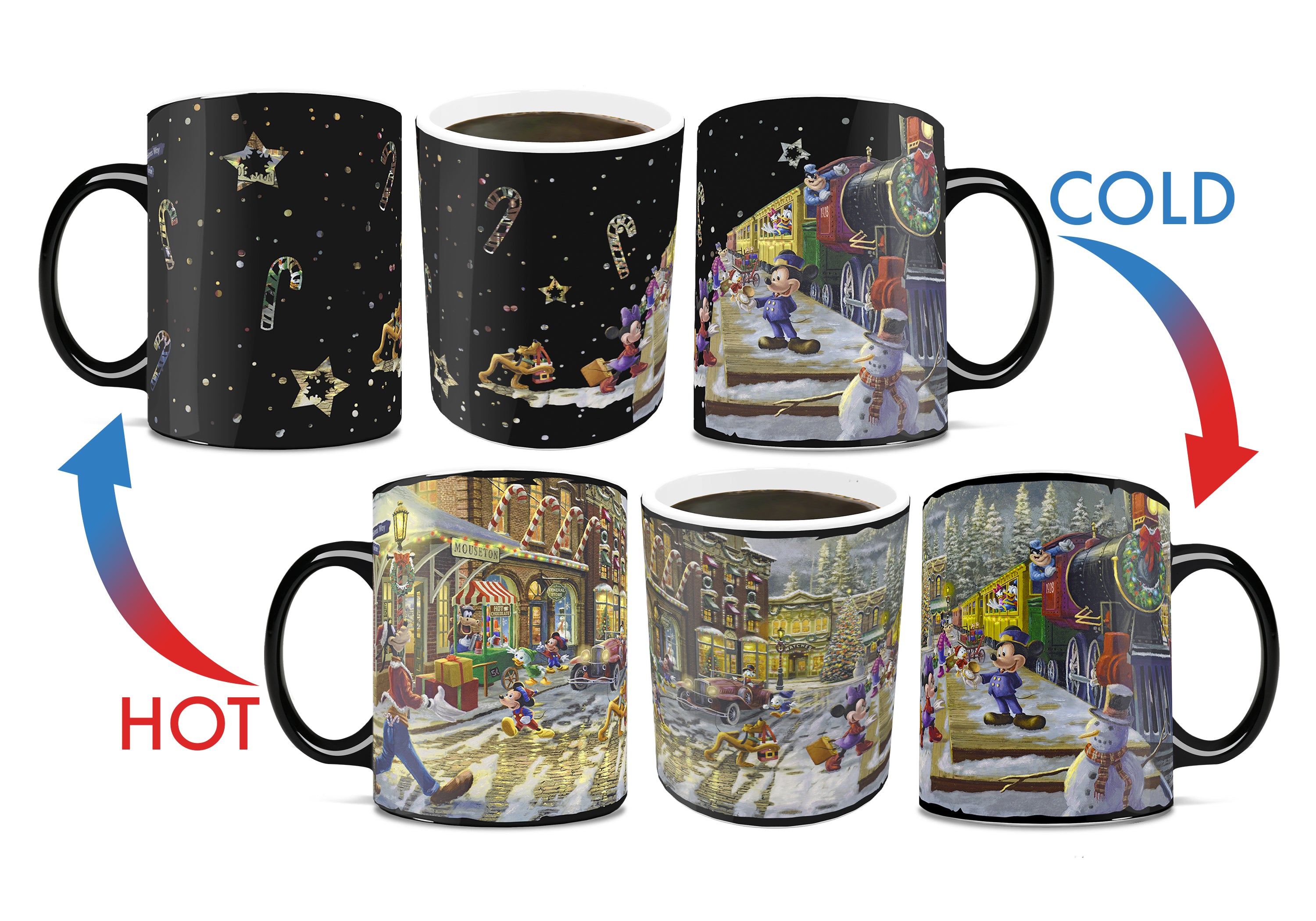 Disney (Mickey and Minnie Mouse - Candy Cane Express) Morphing Mugs® Heat-Sensitive Clue Mug MMUGC1512