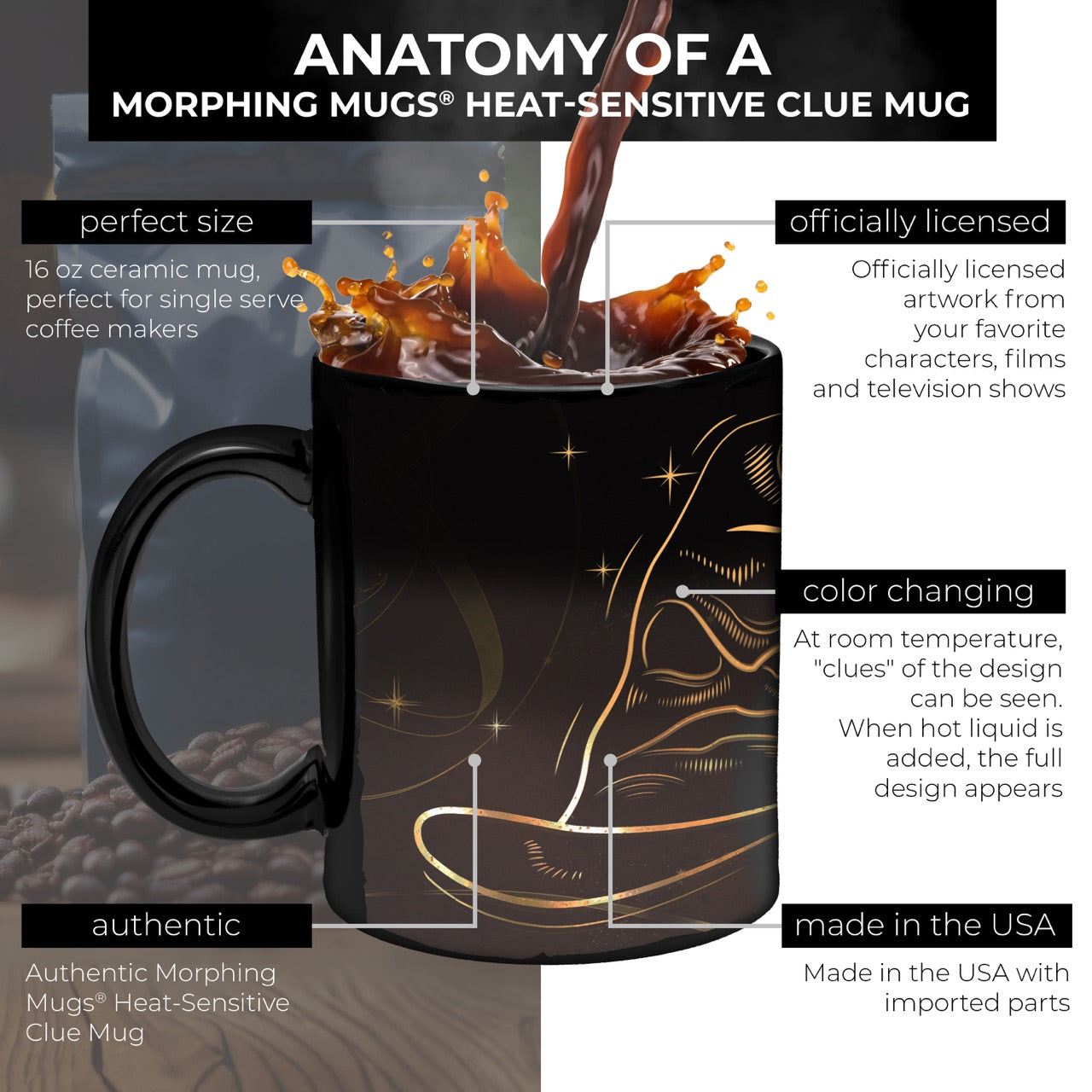 Harry Potter (Celestial House - Gryffindor) Morphing Mugs® Heat-Sensitive Clue Mug MMUGC943