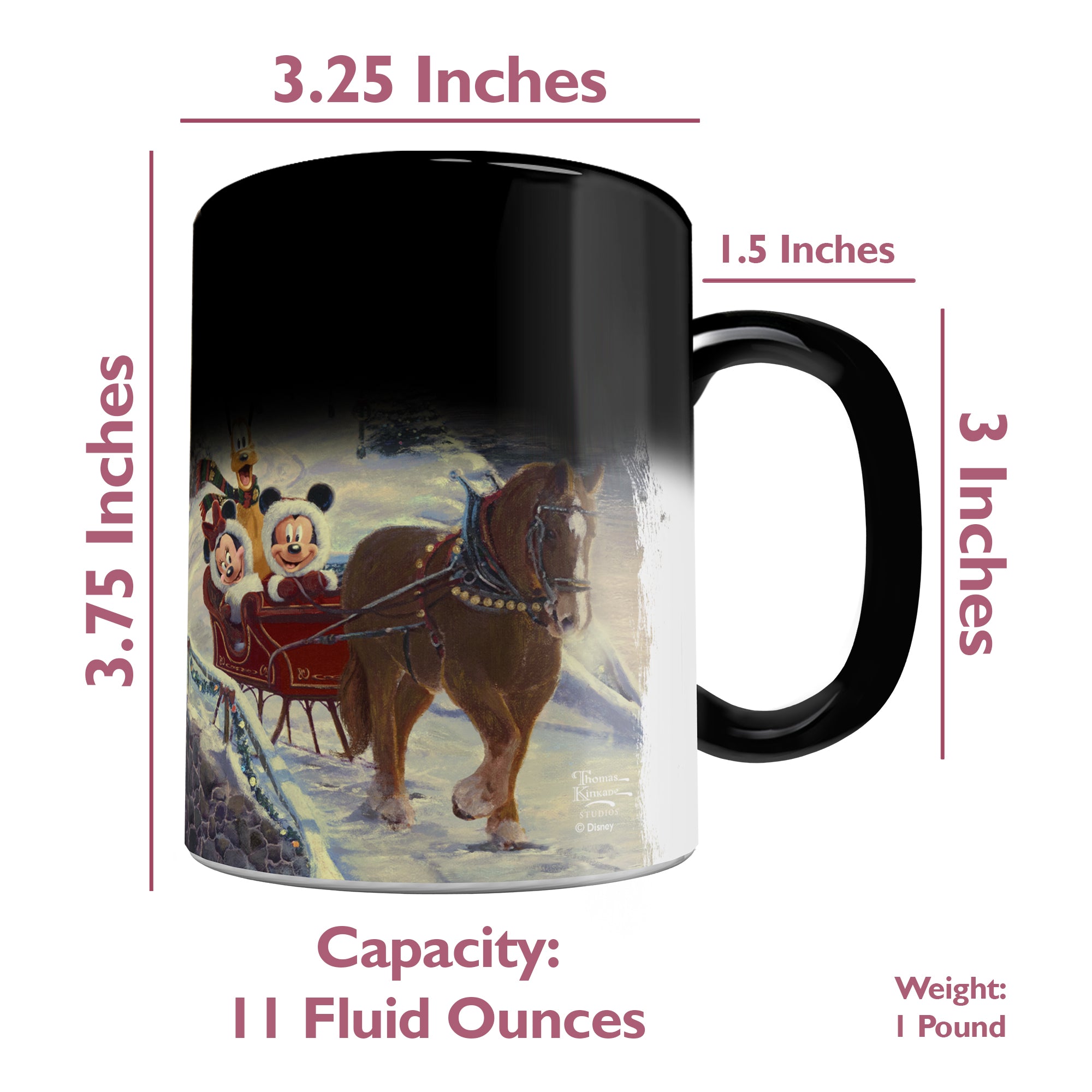 Disney (Mickey and Minnie Mouse - Evening Sleigh Ride) Morphing Mugs®  Heat-Sensitive Mug MMUG1225