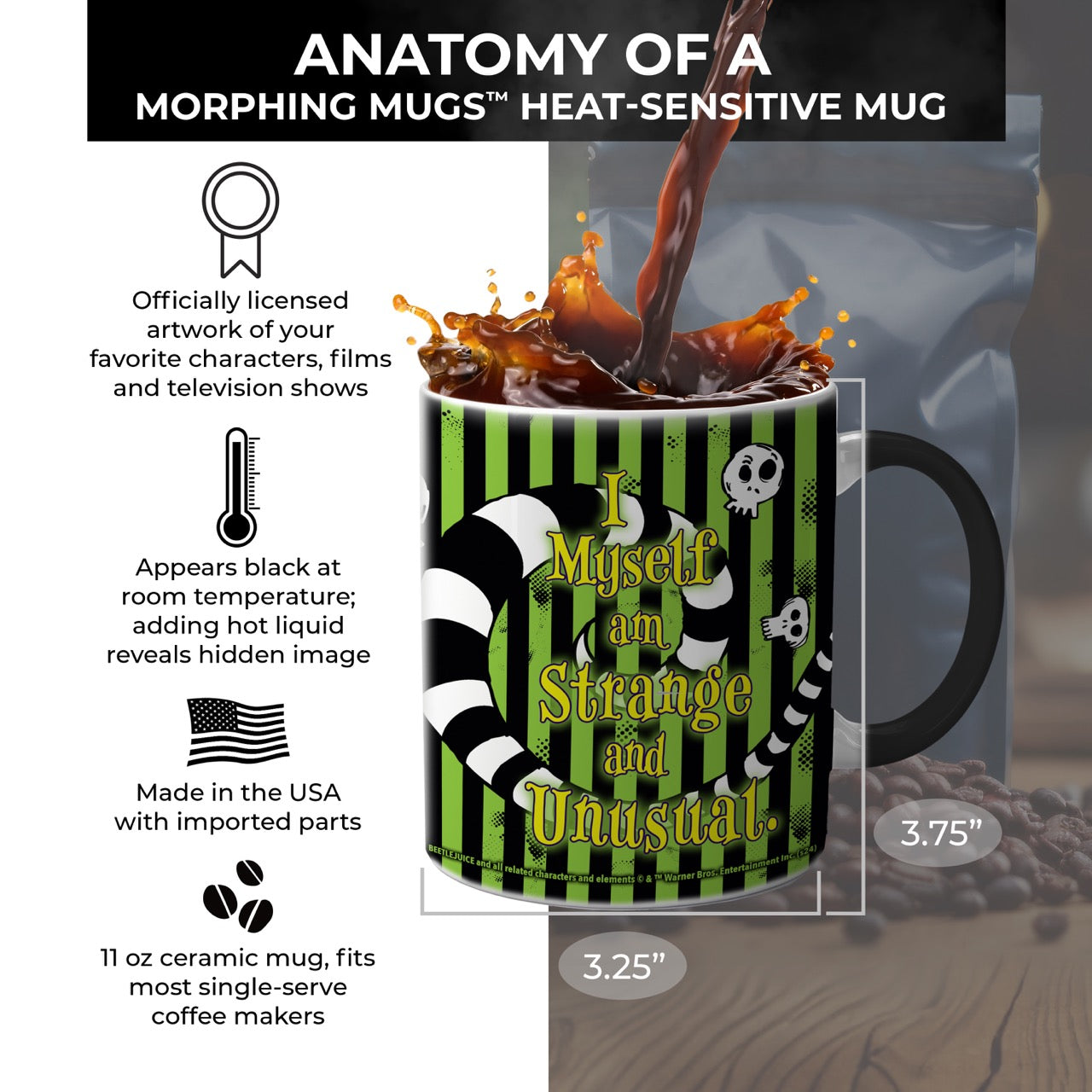 Beetlejuice (Strange Green) Personalized Morphing Mugs® Heat-Sensitive Mug MMUGU1719