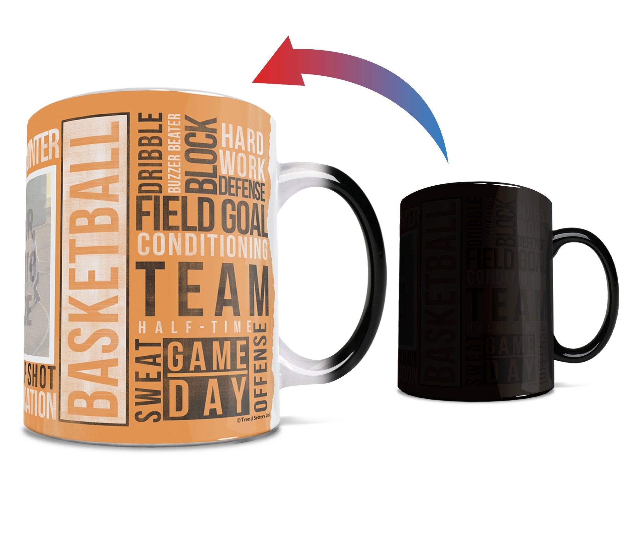 Sports Collection (Basketball Words - Personalized) Morphing Mugs® Heat-Sensitive Mug MMUGU443