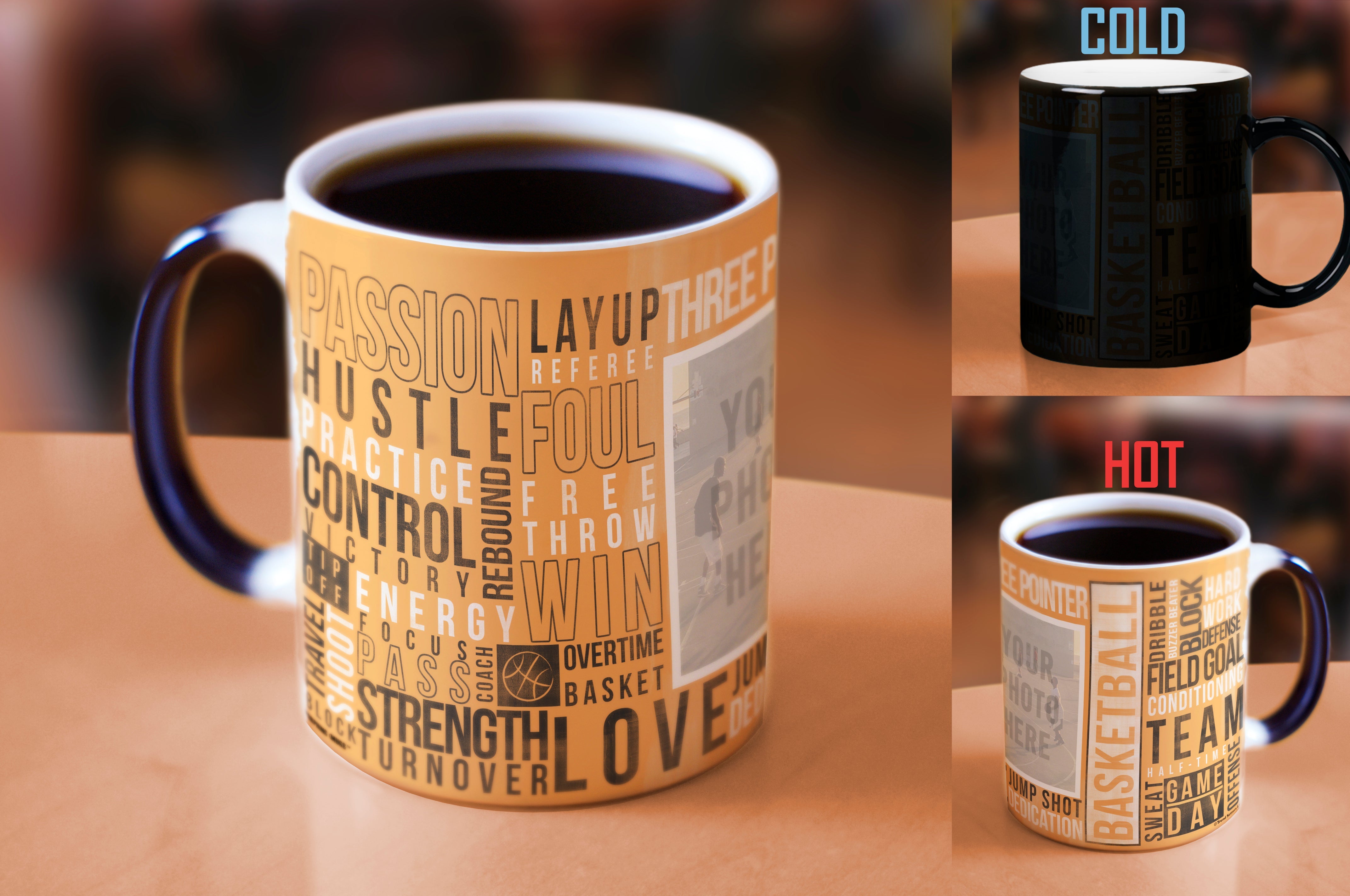 Sports Collection (Basketball Words - Personalized) Morphing Mugs® Heat-Sensitive Mug MMUGU443
