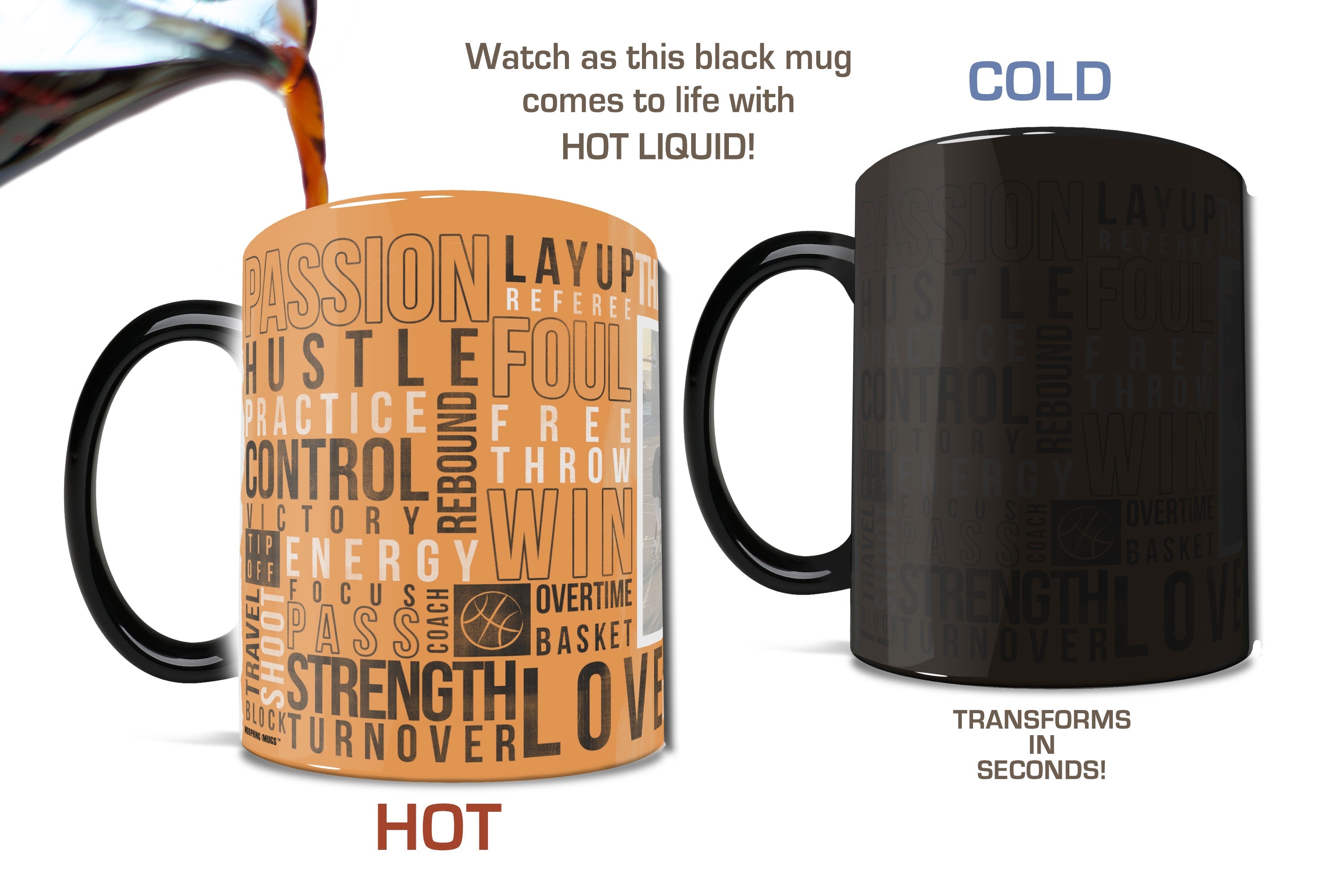 Sports Collection (Basketball Words - Personalized) Morphing Mugs® Heat-Sensitive Mug MMUGU443
