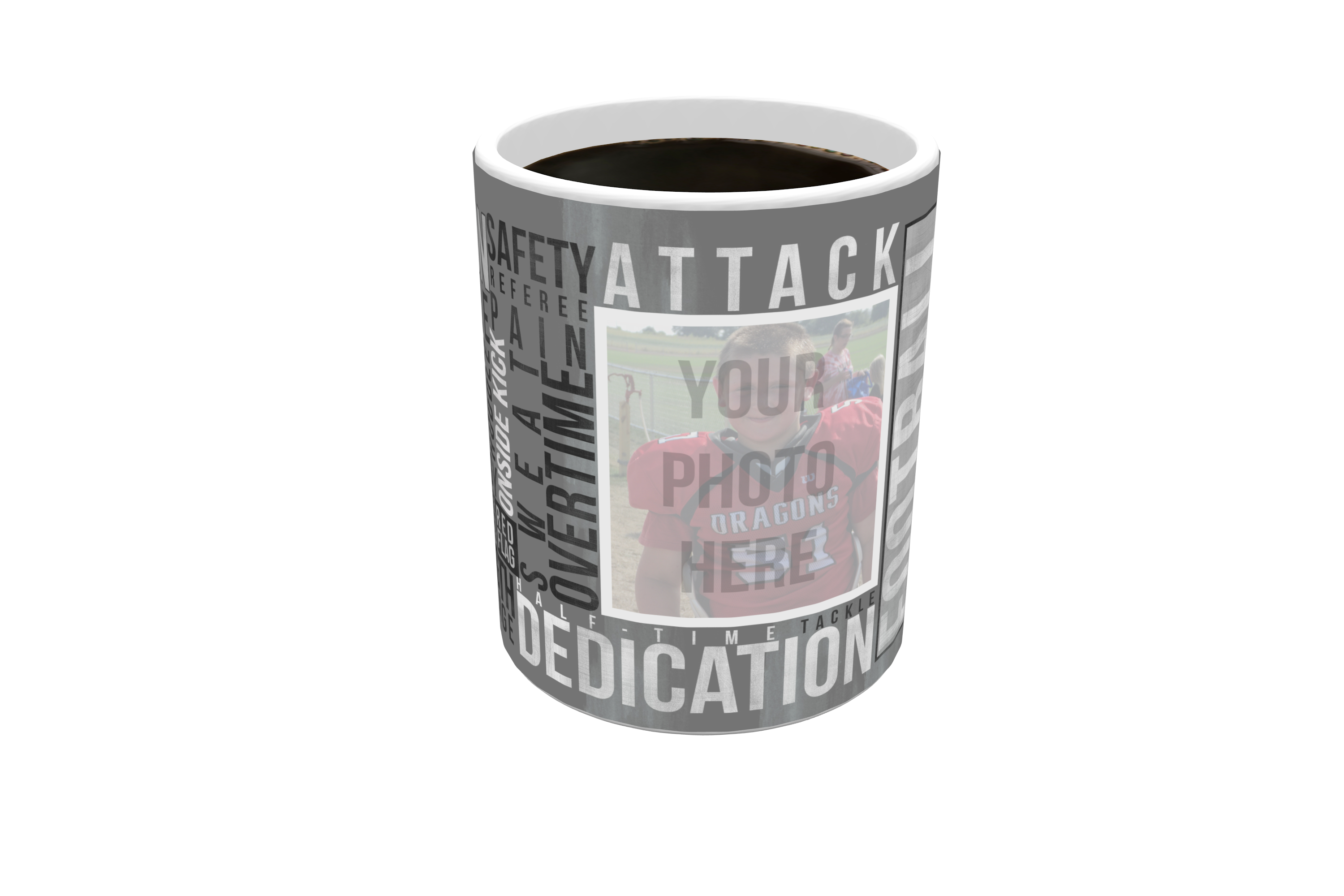 Sports Collection (Football Words - Personalized) Morphing Mugs® Heat-Sensitive Mug MMUGU445