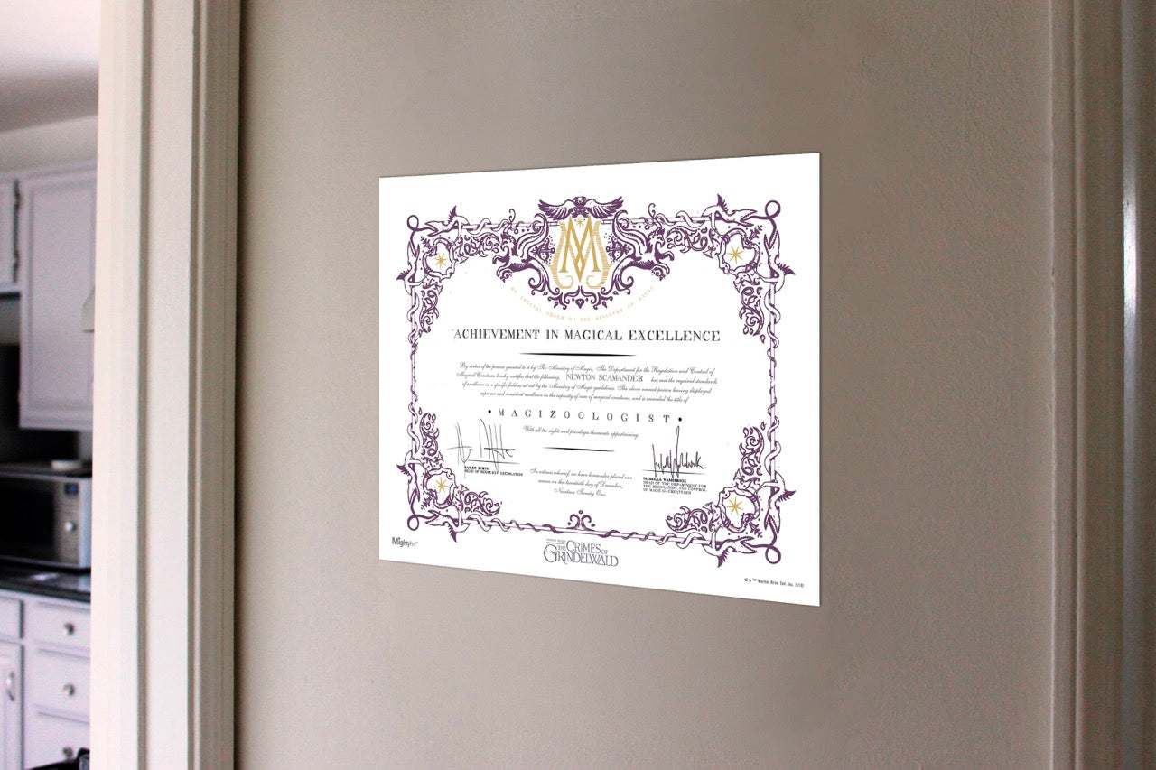 Fantastic Beasts: The Crimes of Grindelwald (Magizoologist Certificate) MightyPrint™ Wall Art MP08100505