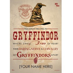 Harry Potter (Gryffindor Sorting Hat Poem - Personalize with Name) MightyPrint™ Wall Art MP17240186