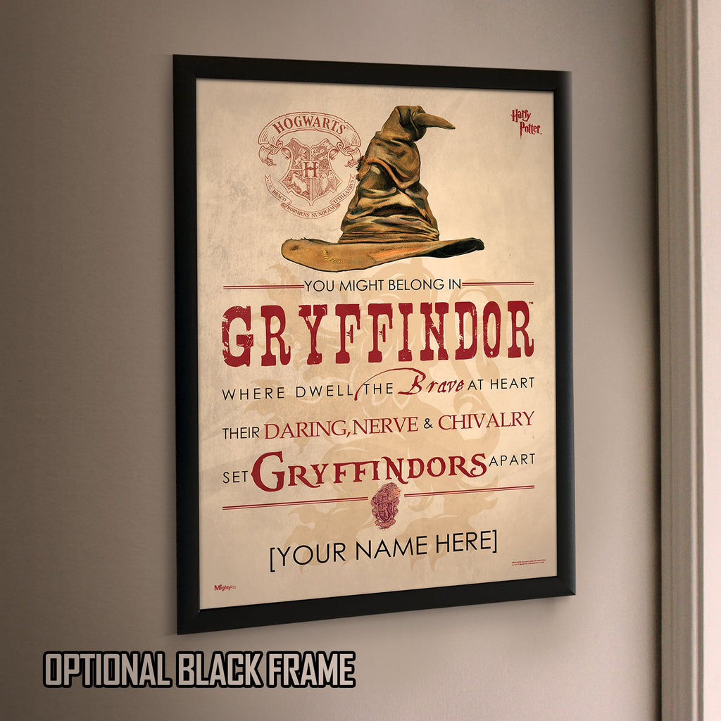 Harry Potter (Gryffindor Sorting Hat Poem - Personalize with Name) MightyPrint™ Wall Art MP17240186