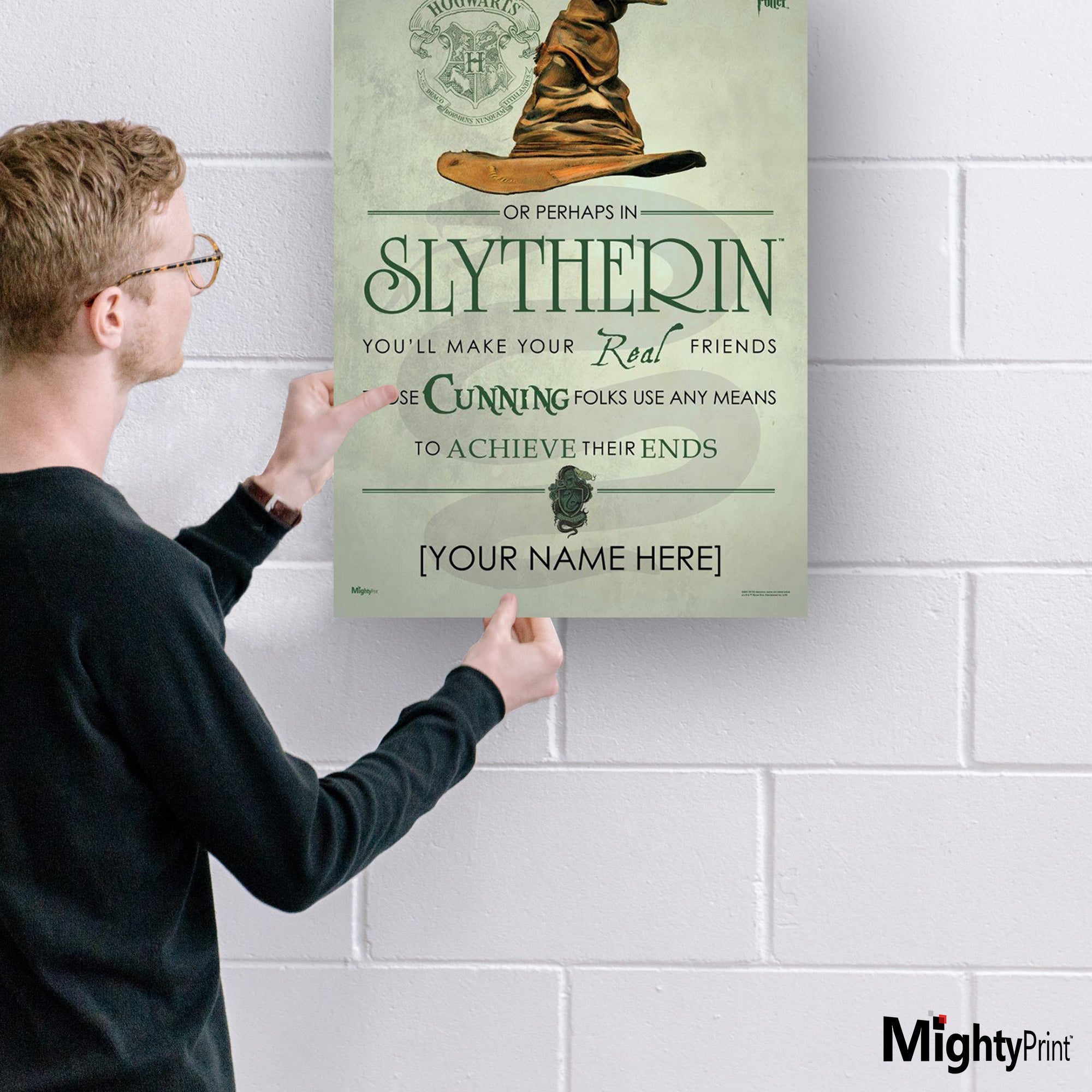 Harry Potter (Slytherin Sorting Hat Poem - Personalize with Name) MightyPrint™ Wall Art MP17240187