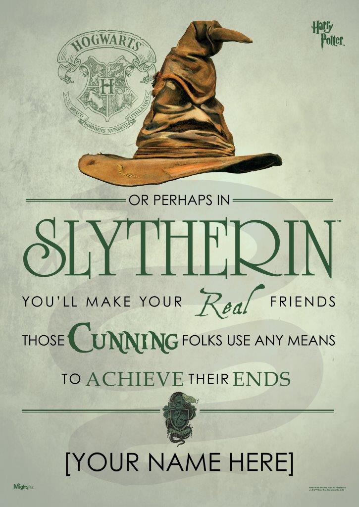 Harry Potter (Slytherin Sorting Hat Poem - Personalize with Name) MightyPrint™ Wall Art MP17240187