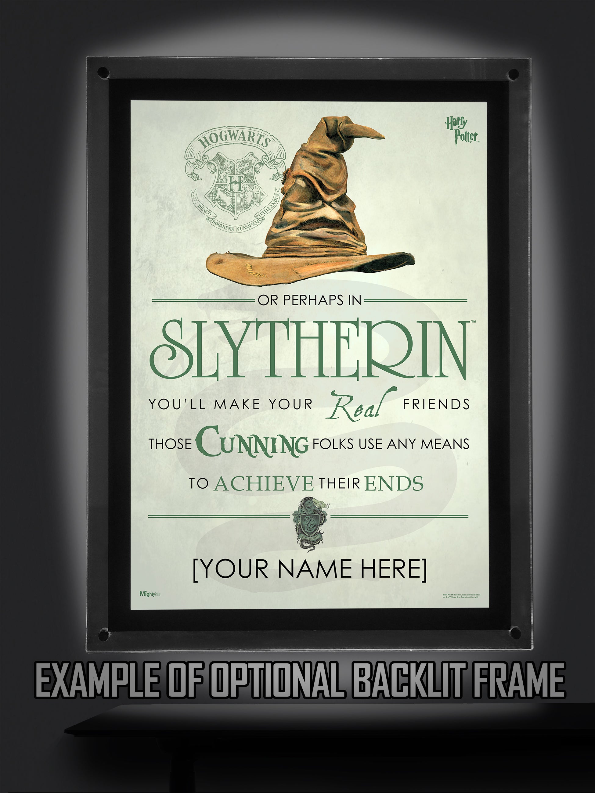 Harry Potter (Slytherin Sorting Hat Poem - Personalize with Name) MightyPrint™ Wall Art MP17240187