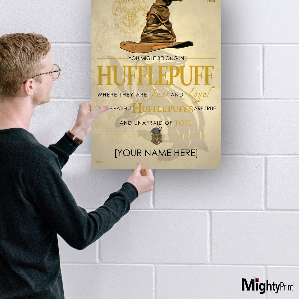 Harry Potter (Hufflepuff Sorting Hat Poem - Personalize with Name) MightyPrint™ Wall Art MP17240188