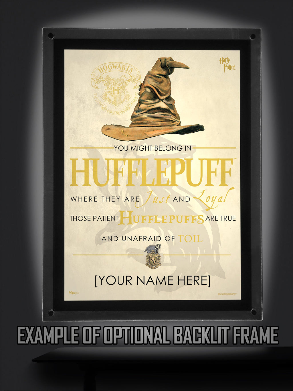 Harry Potter (Hufflepuff Sorting Hat Poem - Personalize with Name) MightyPrint™ Wall Art MP17240188