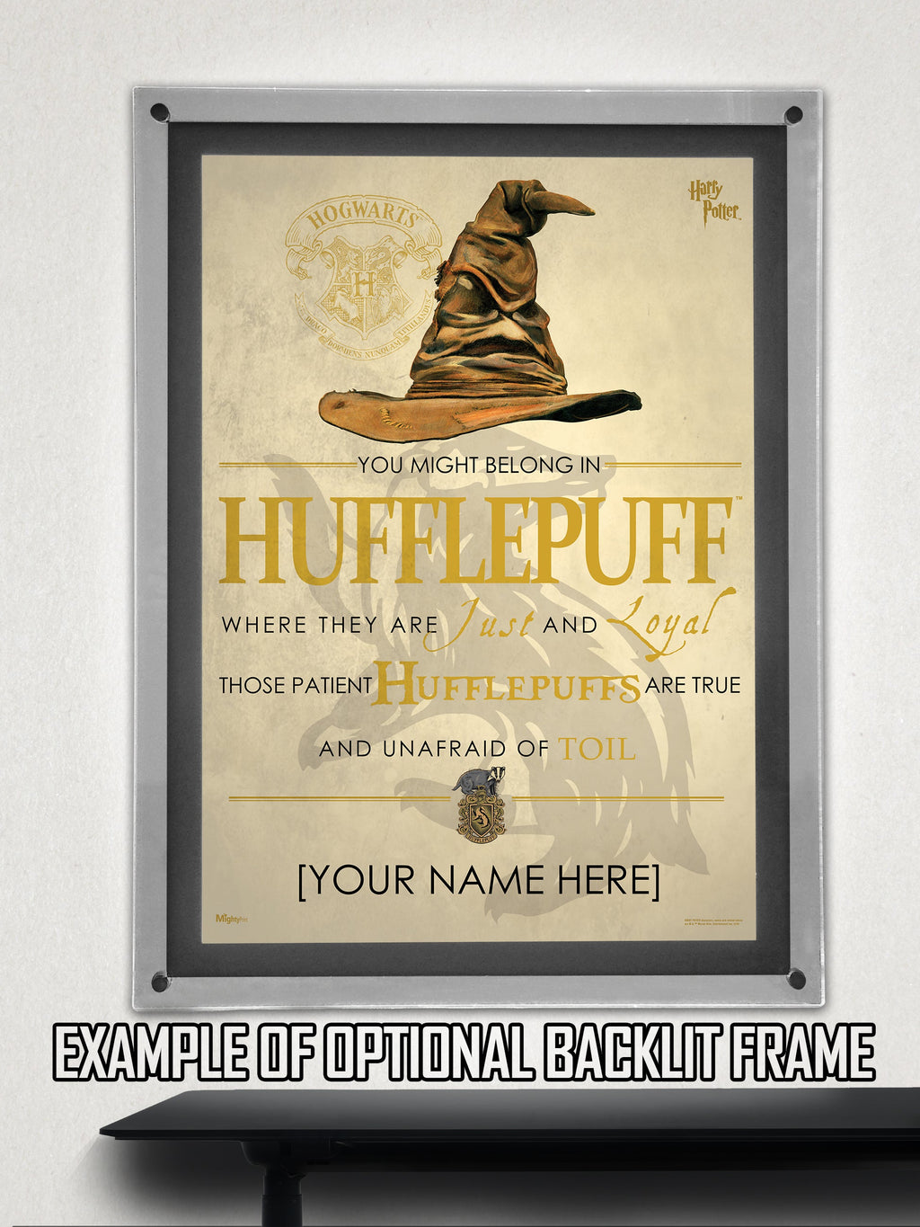 Harry Potter (Hufflepuff Sorting Hat Poem - Personalize with Name) MightyPrint™ Wall Art MP17240188