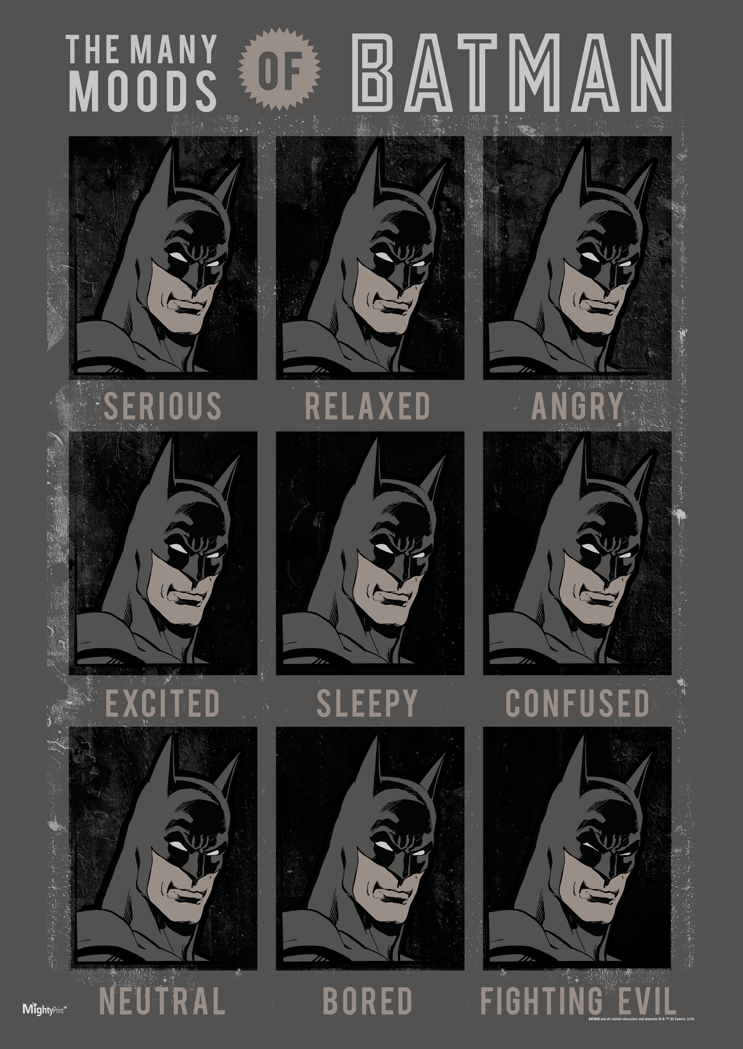 DC Comics (Batman - Many Moods) MightyPrint™ Wall Art MP17240247
