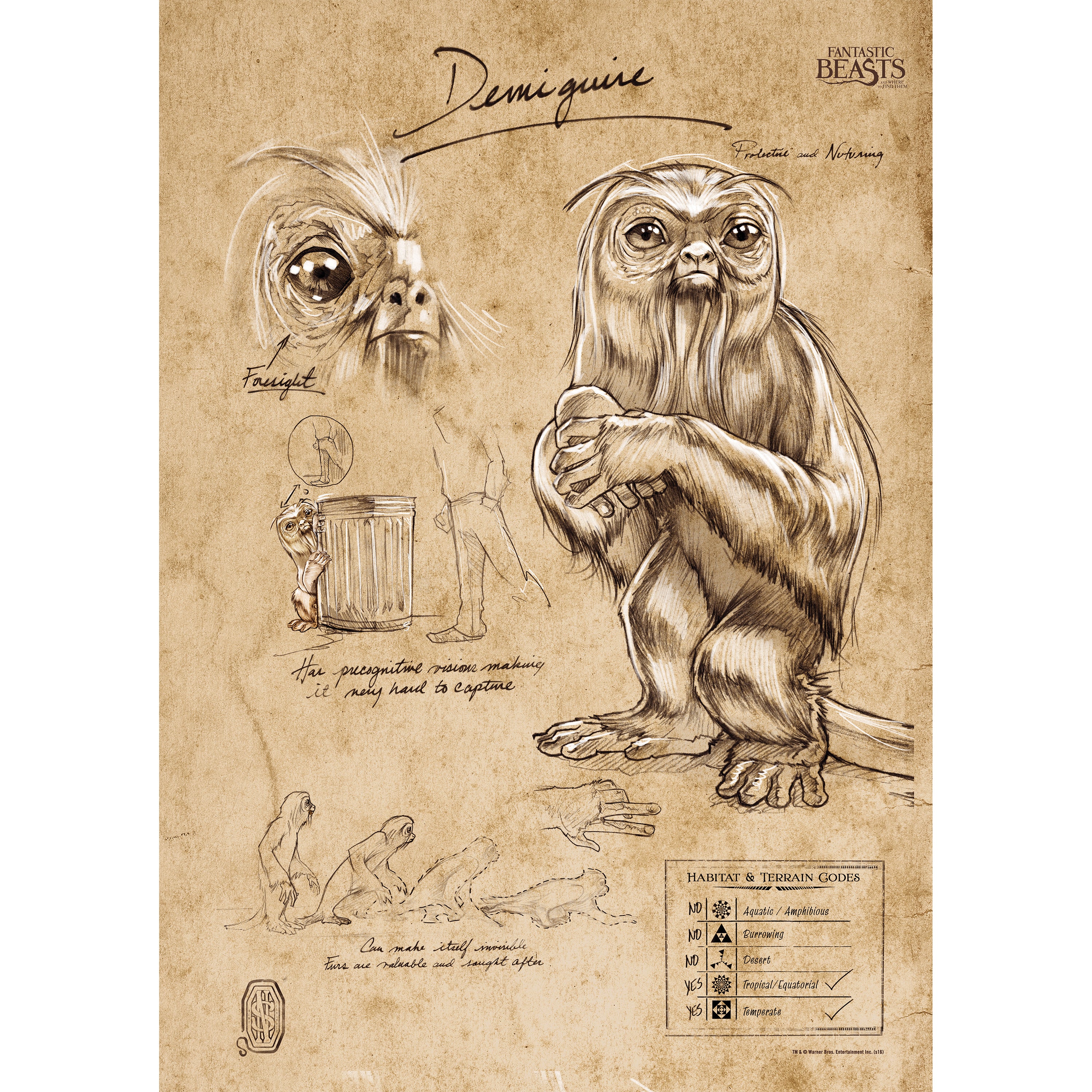 Fantastic Beasts And Where To Find Them (Demiguise Sketchbook) MightyPrint™ Wall Art MP17240293