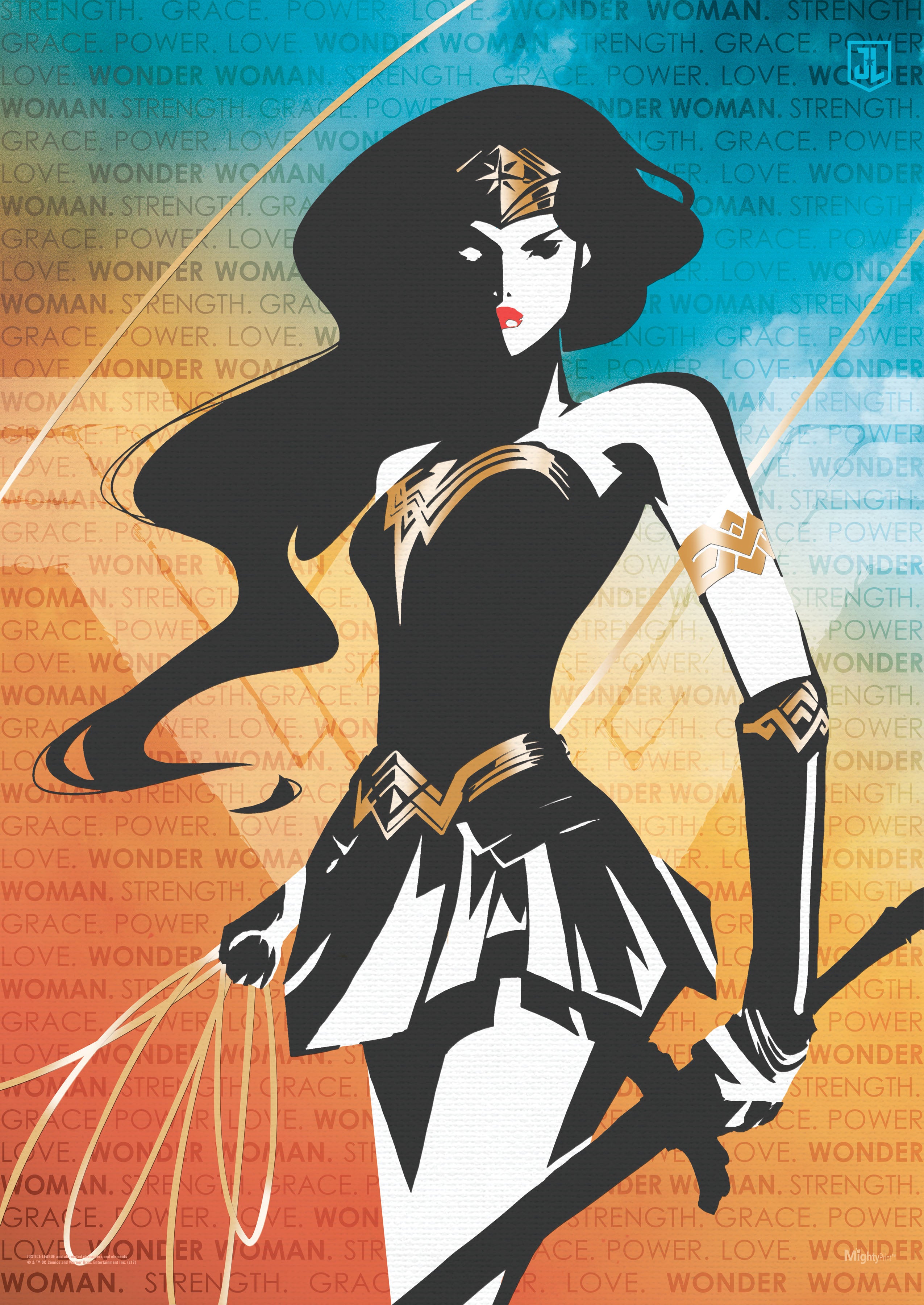 DC Comics (Wonder Woman - Words) MightyPrint™ Wall Art MP17240344