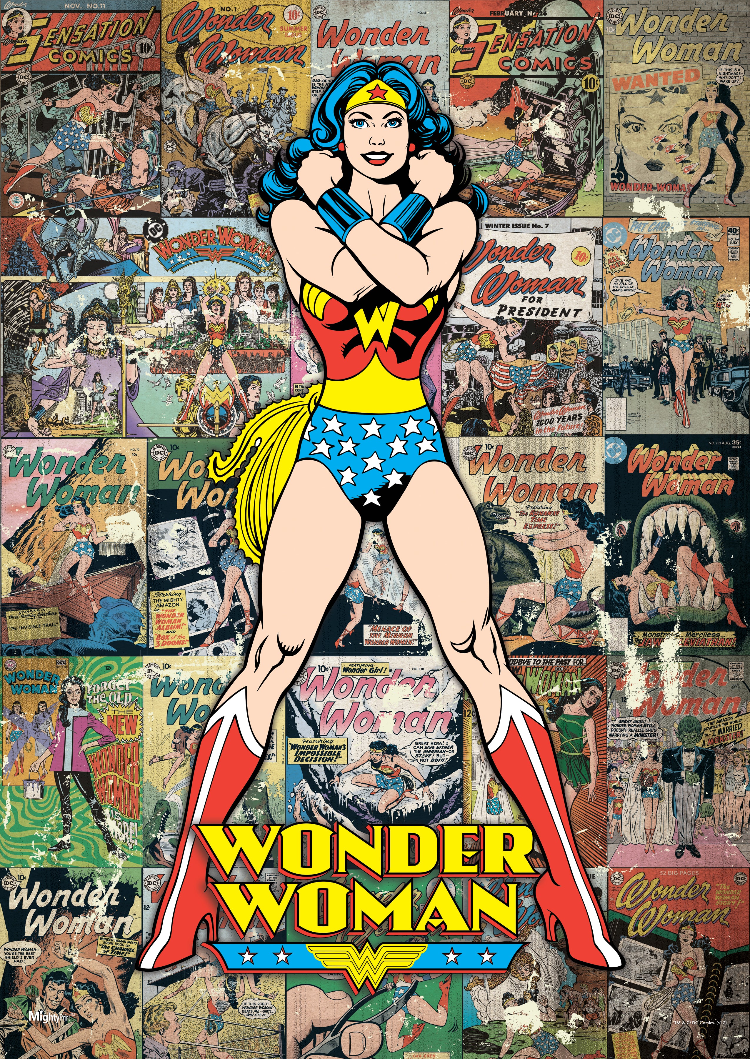 DC Comics (Wonder Woman - Comic Collage) MightyPrint™ Wall Art MP17240372