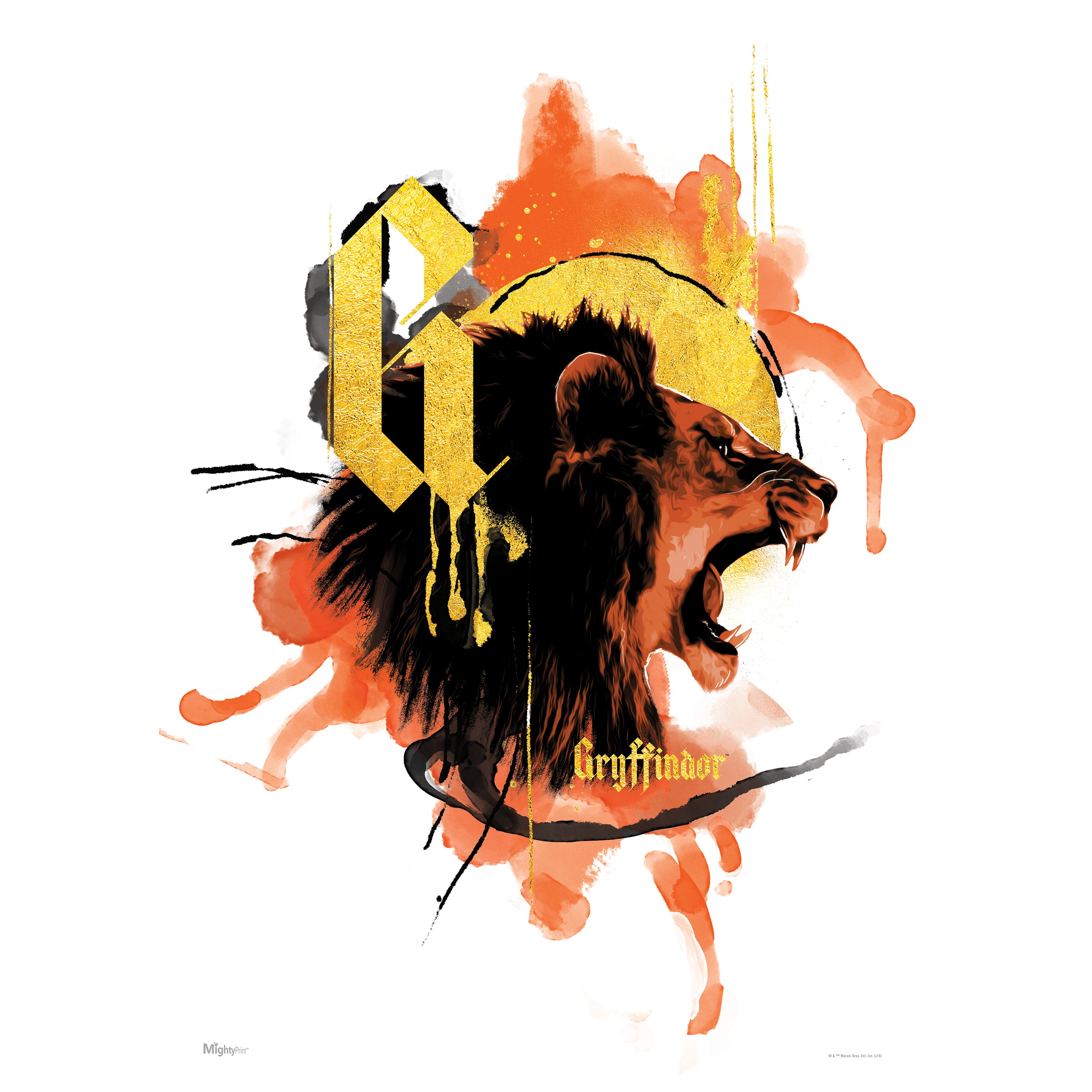 Harry Potter (House Urban Watercolor - Gryffindor) MightyPrint™ Wall Art MP17240526