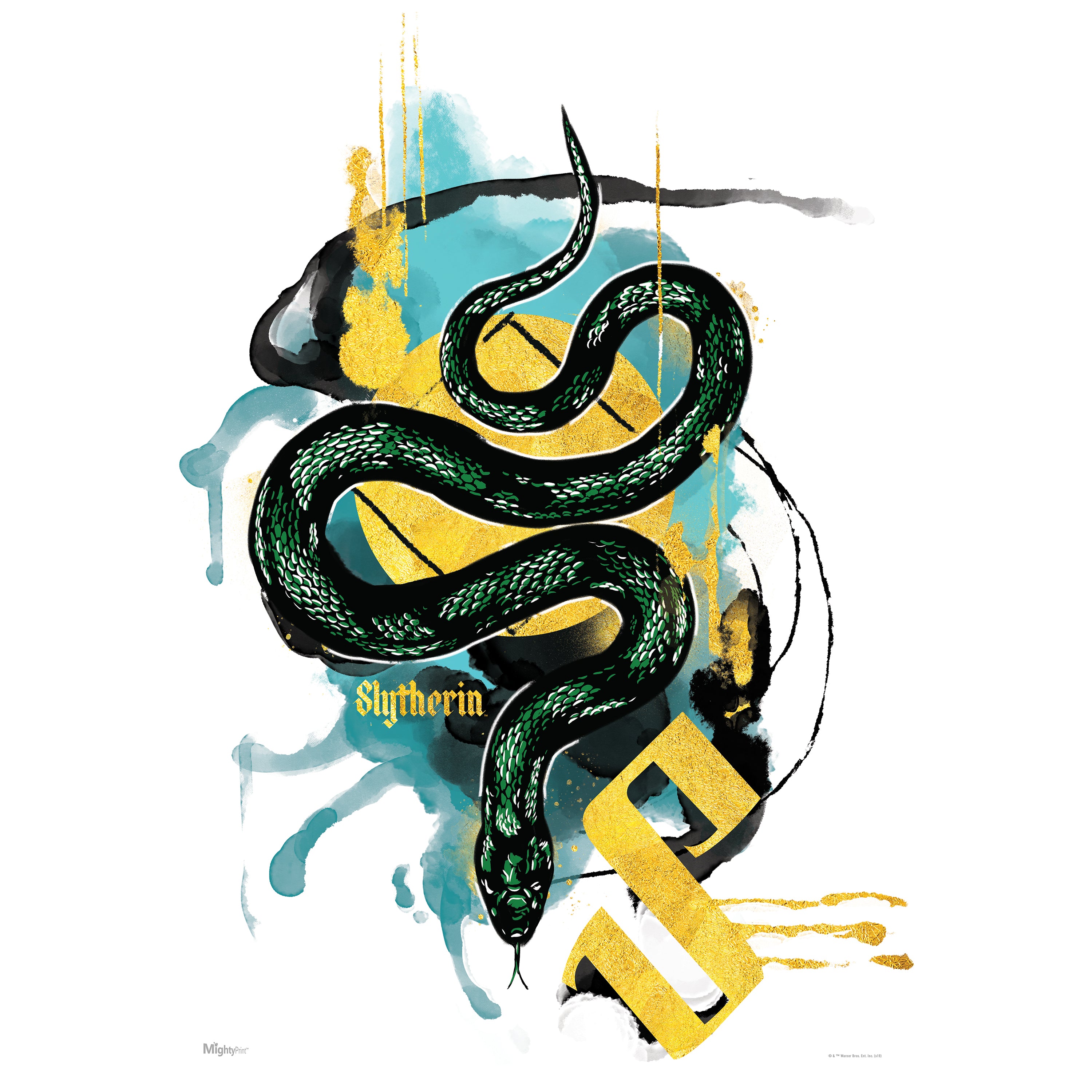Harry Potter (House Urban Watercolor - Slytherin) MightyPrint™ Wall Art MP17240527