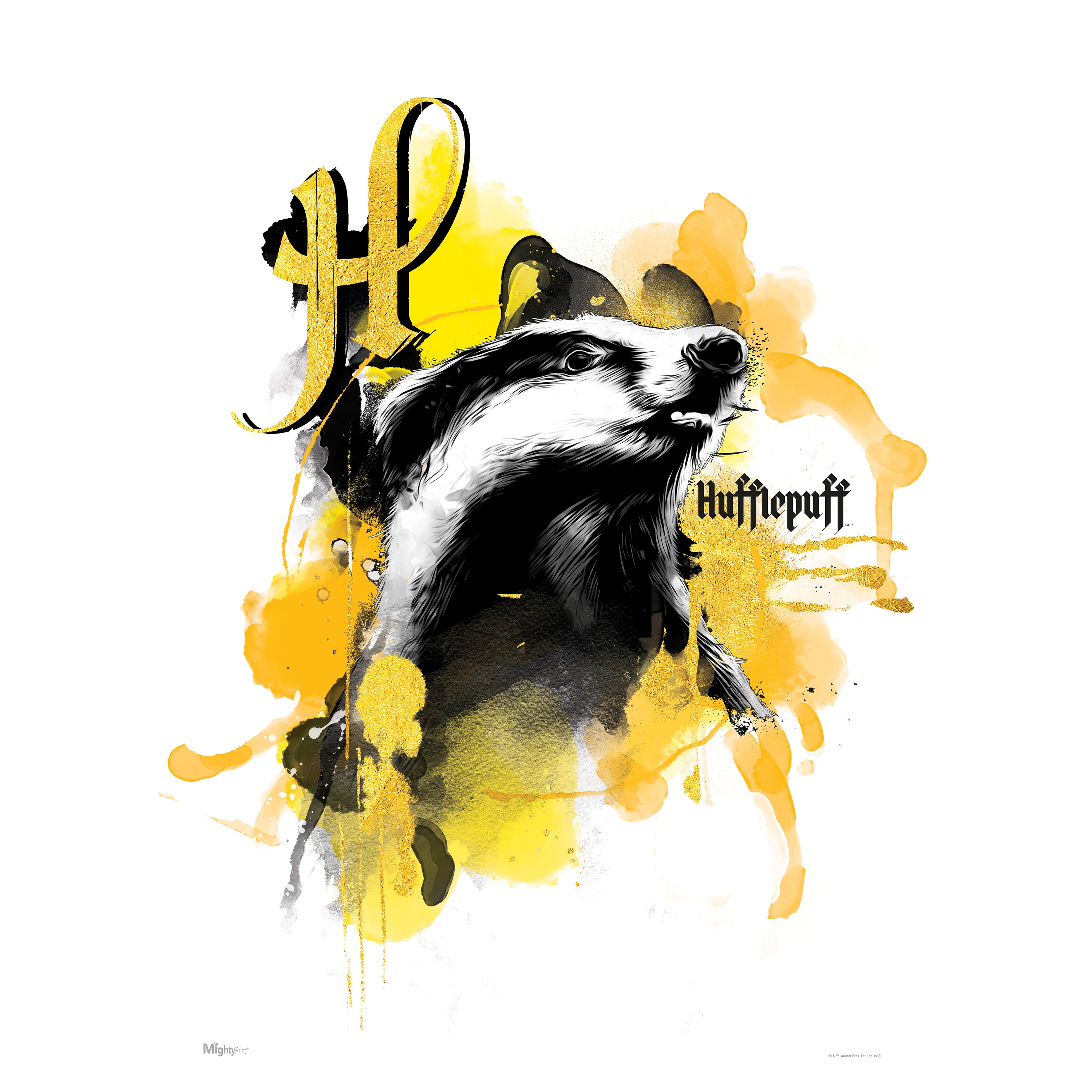 Harry Potter (House Urban Watercolor - Hufflepuff) MightyPrint™ Wall Art MP17240529