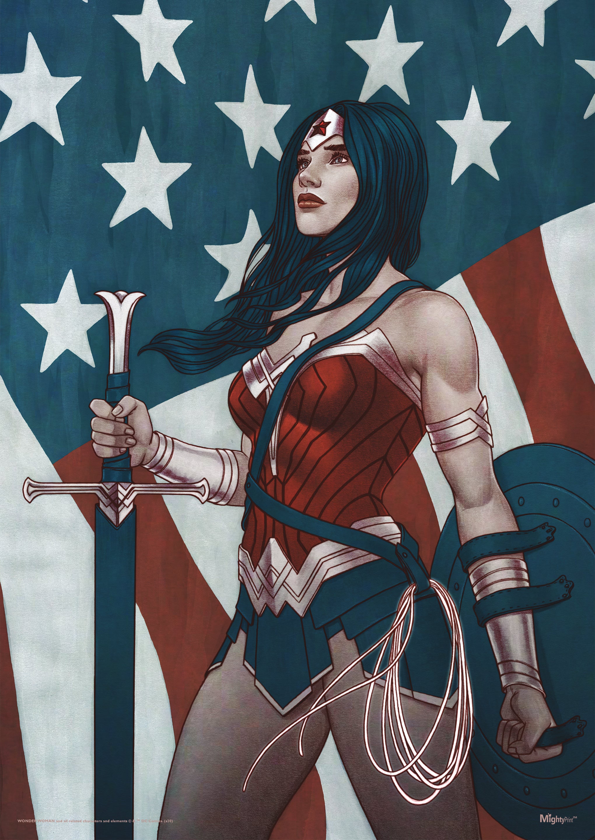 DC Comics (Wonder Woman - Star Spangled Banner) MightyPrint™ Wall Art MP17240594