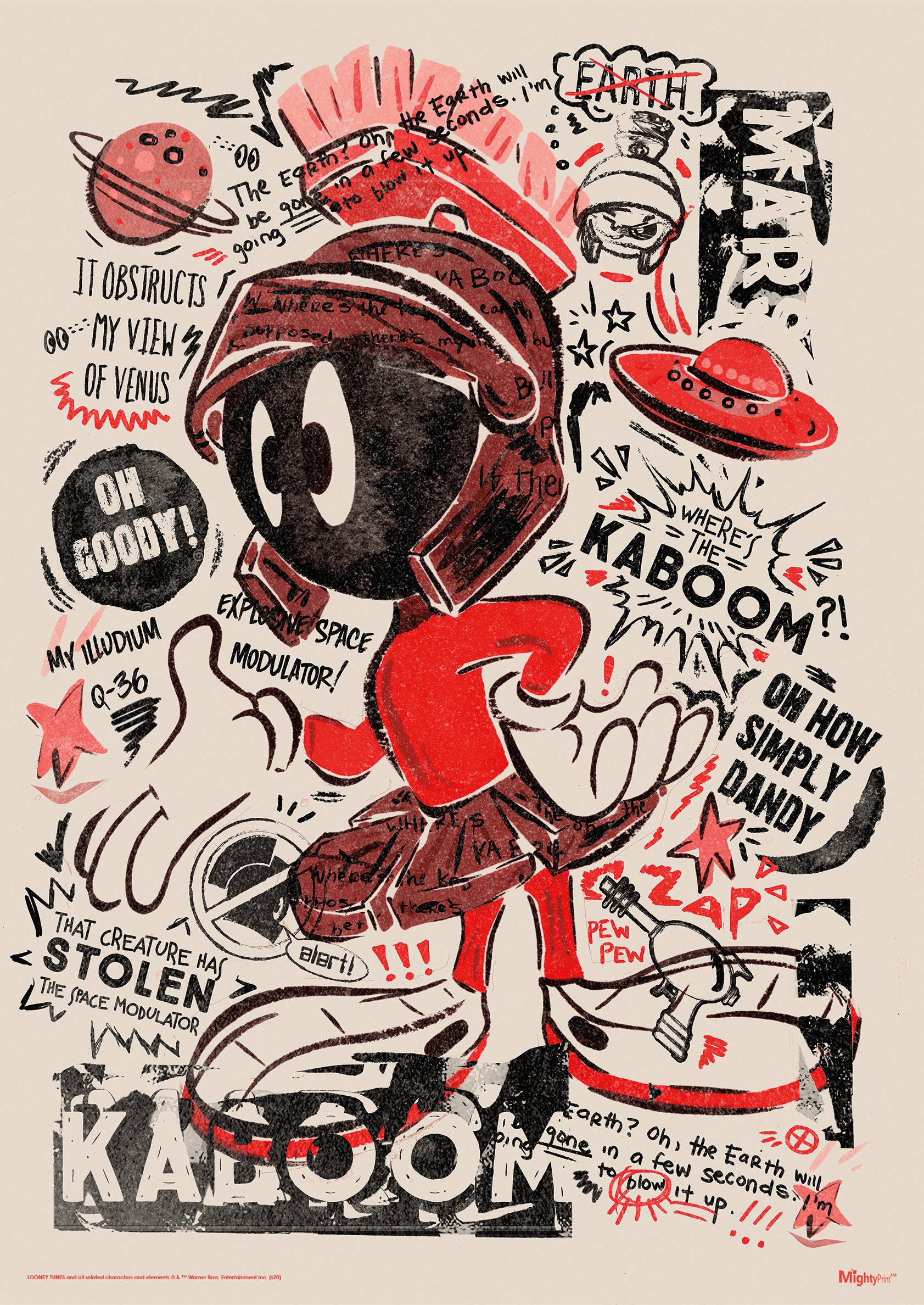 Looney Tunes (Marvin the Martian - Wheres The Kaboom) MightyPrint™ Wall Art MP17240605