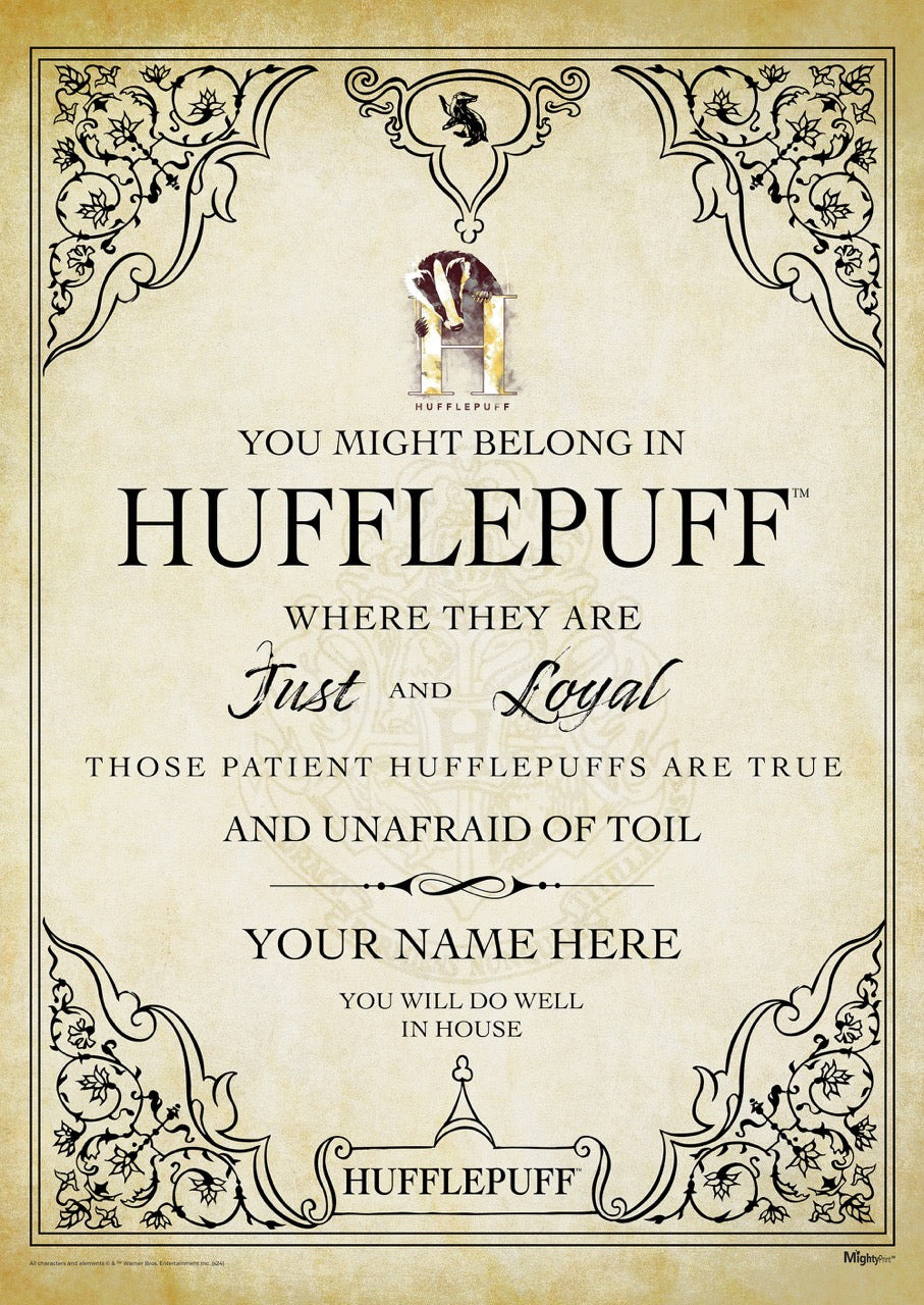 Harry Potter (Hufflepuff Assigned - Personalized) MightyPrint™ Wall Art MP17240977