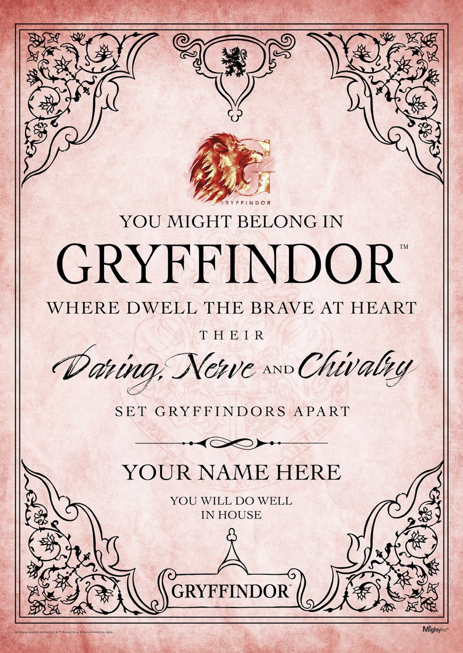 Harry Potter (Gryffindor Assigned - Personalized) MightyPrint™ Wall Art MP17240979