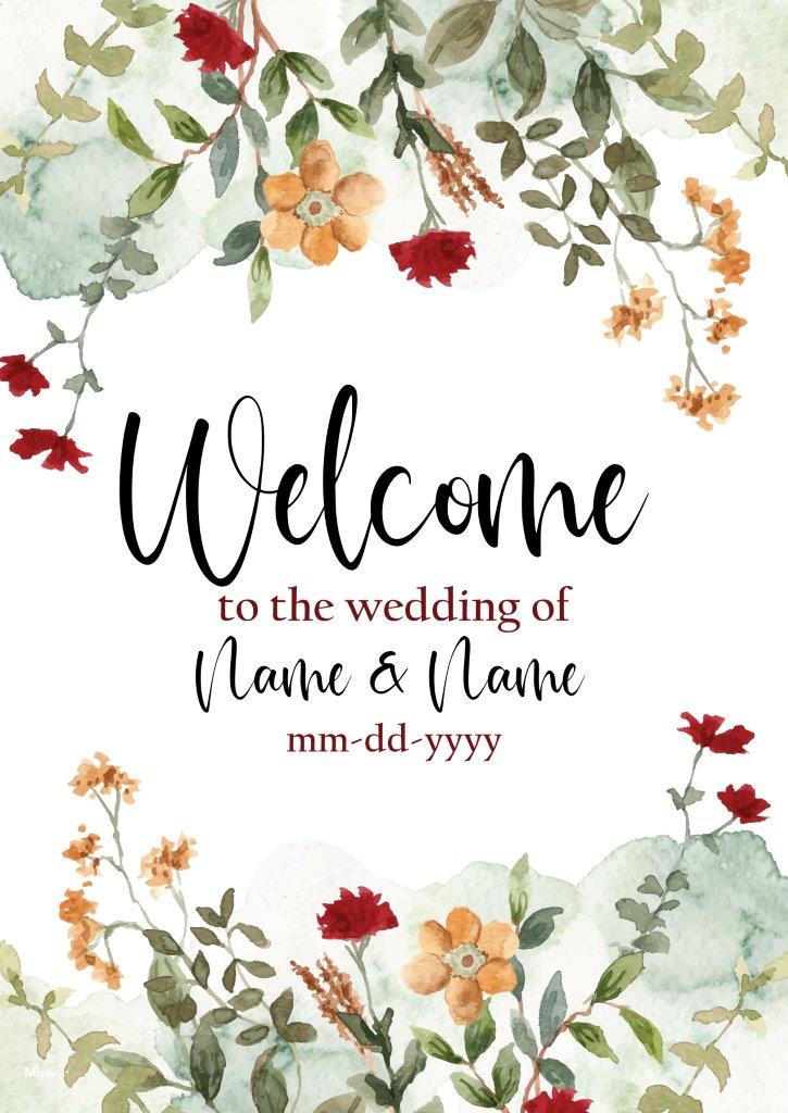 Trend Setters Original (Floral Wedding Sign) Personalized MightyPrint™ Wall Art MP17241107