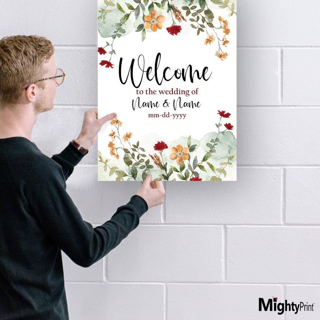 Trend Setters Original (Floral Wedding Sign) Personalized MightyPrint™ Wall Art MP17241107