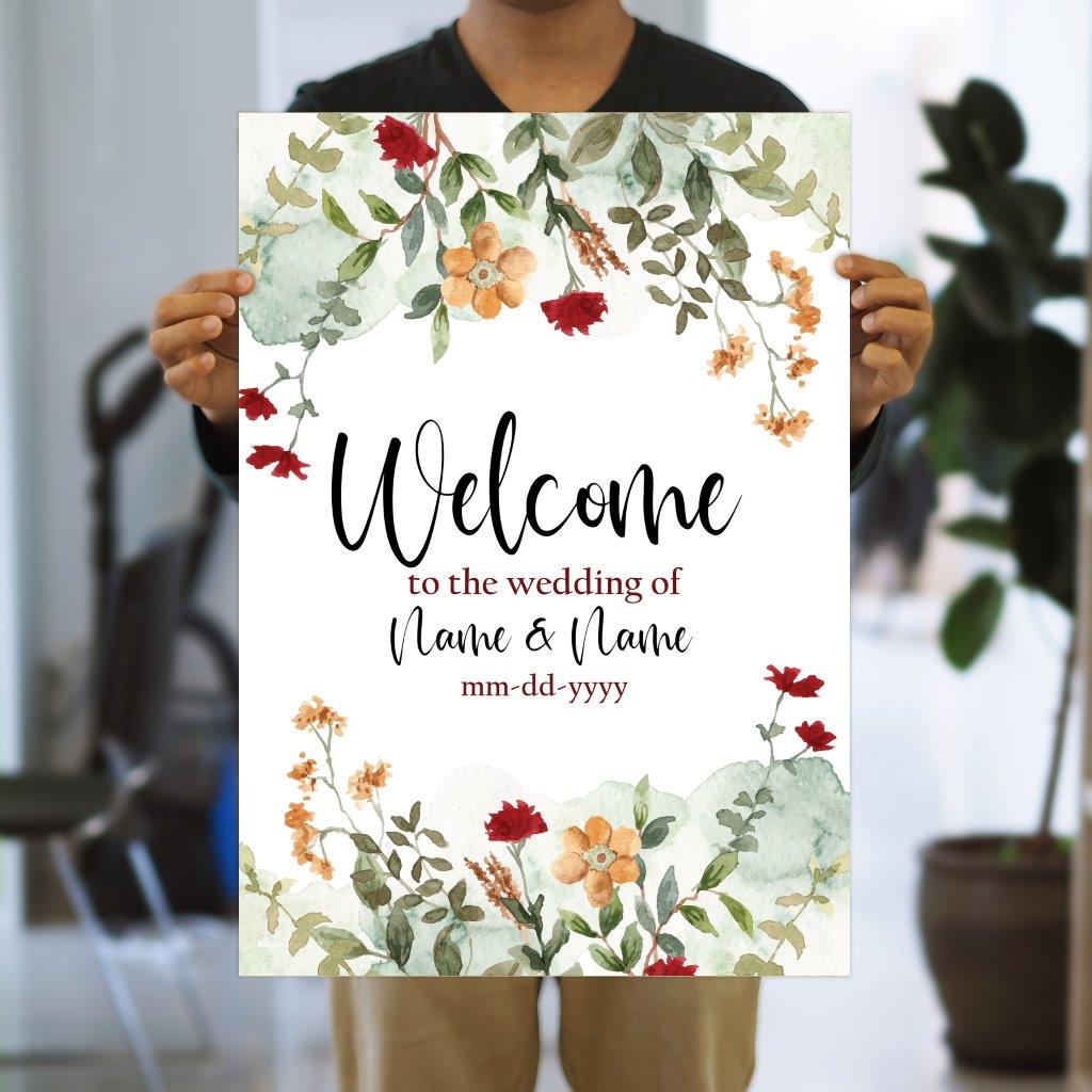Trend Setters Original (Floral Wedding Sign) Personalized MightyPrint™ Wall Art MP17241107