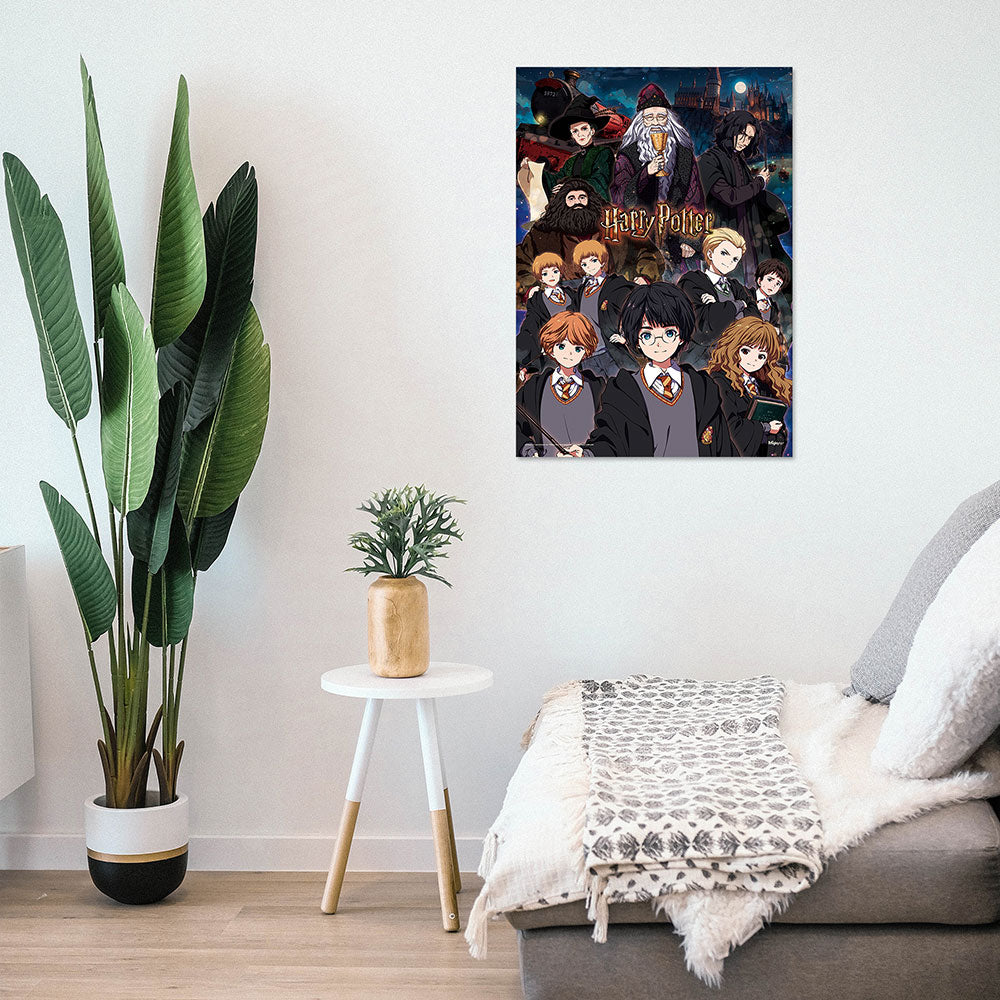 Harry Potter (Anime Hogwarts Collage) 17” x 24” MightyPrint™ Wall Art MP17241195