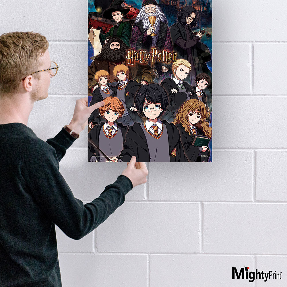 Harry Potter (Anime Hogwarts Collage) 17” x 24” MightyPrint™ Wall Art MP17241195