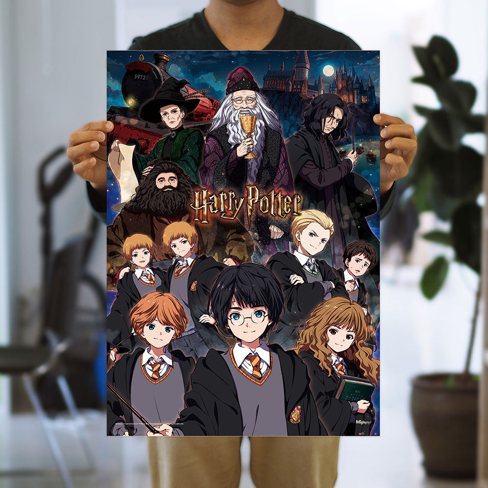 Harry Potter (Anime Hogwarts Collage) 17” x 24” MightyPrint™ Wall Art MP17241195