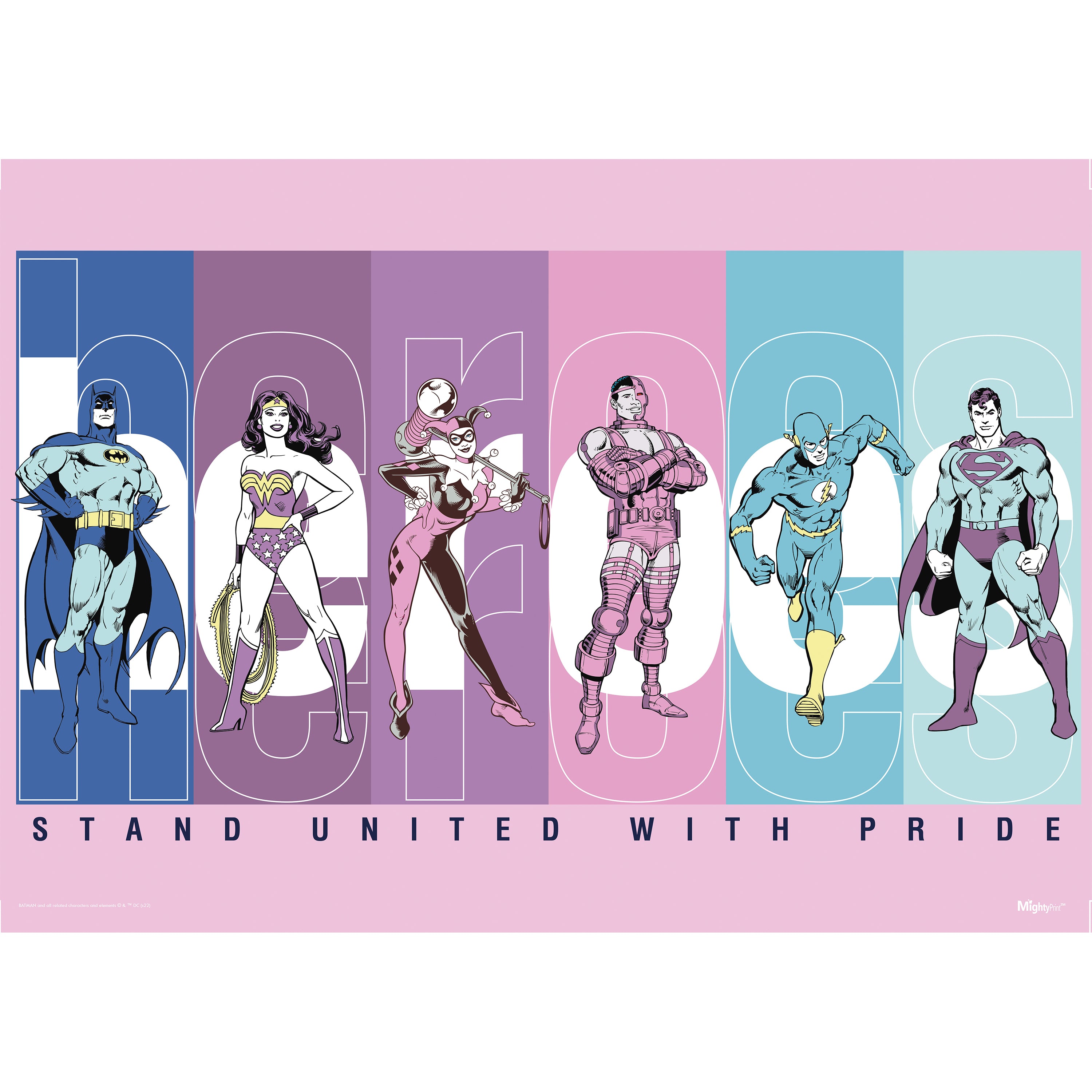 DC Comics (Justice League - Stand United With Pride) MightyPrint™ Wall Art MP24170762