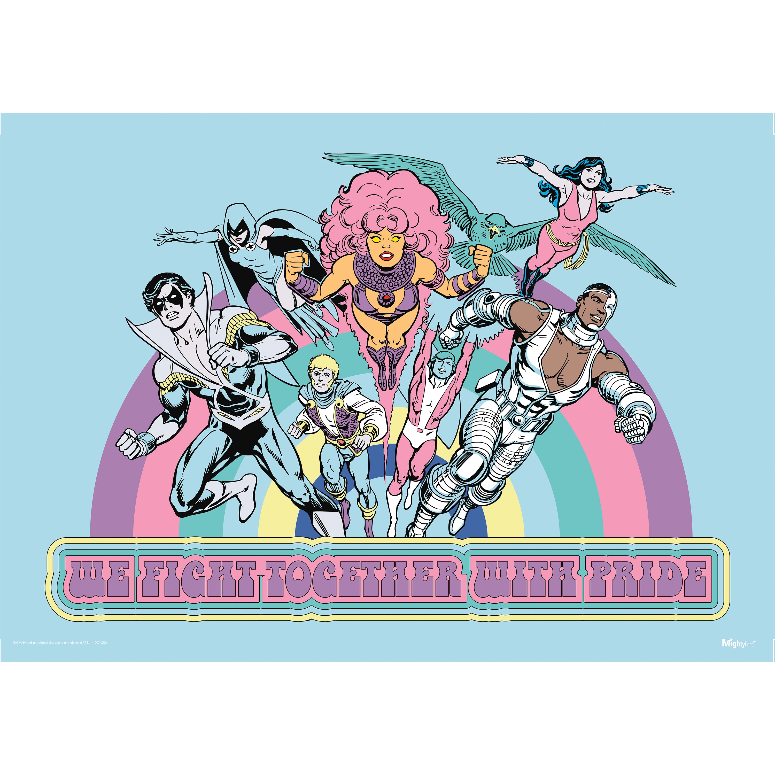 DC Comics (Justice League  - We Fight with Pride) MightyPrint™ Wall Art MP24170763