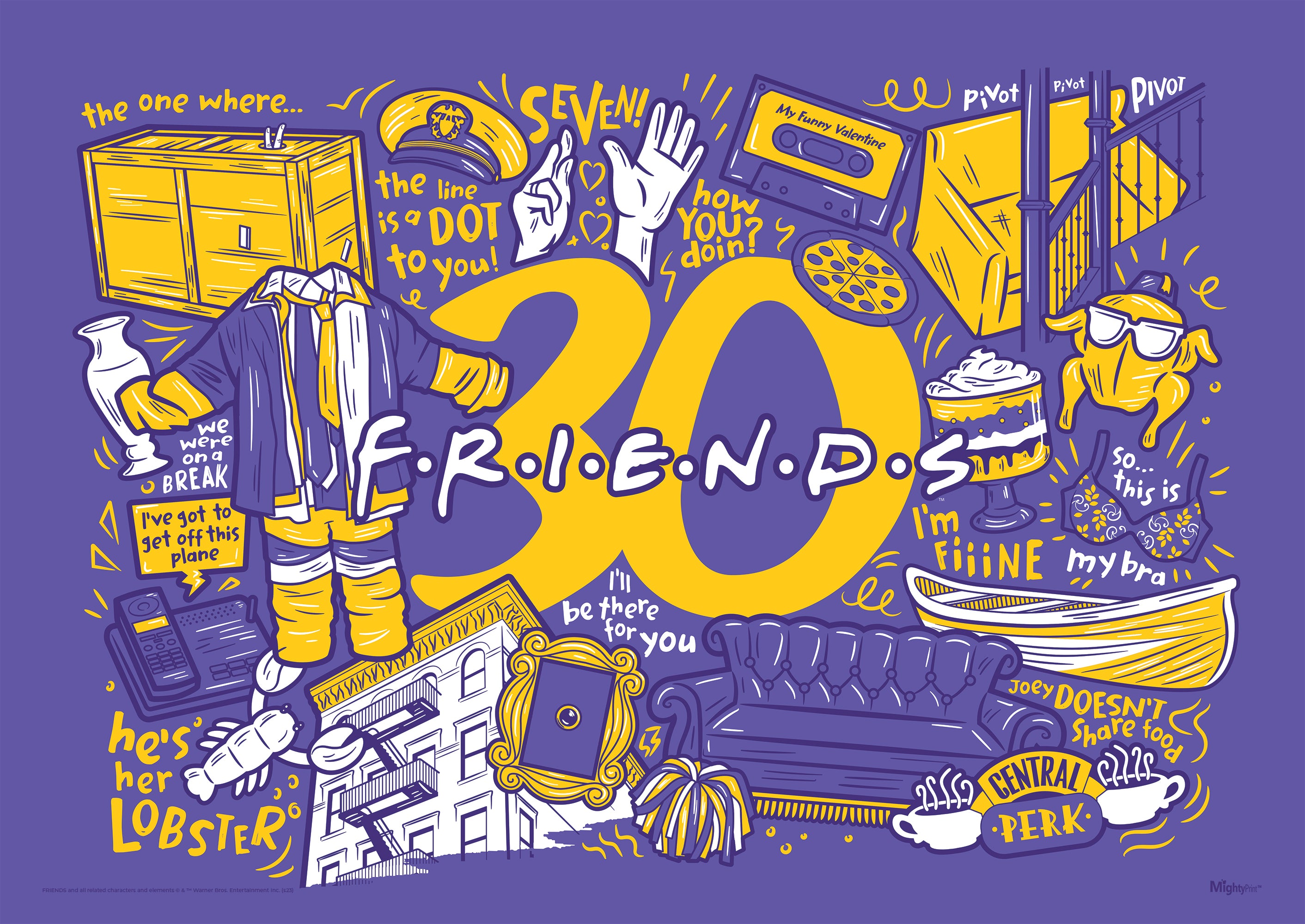 Friends: The Television Show 30th Anniversary (30th Anniversary) MightyPrint™ Wall Art MP24170941