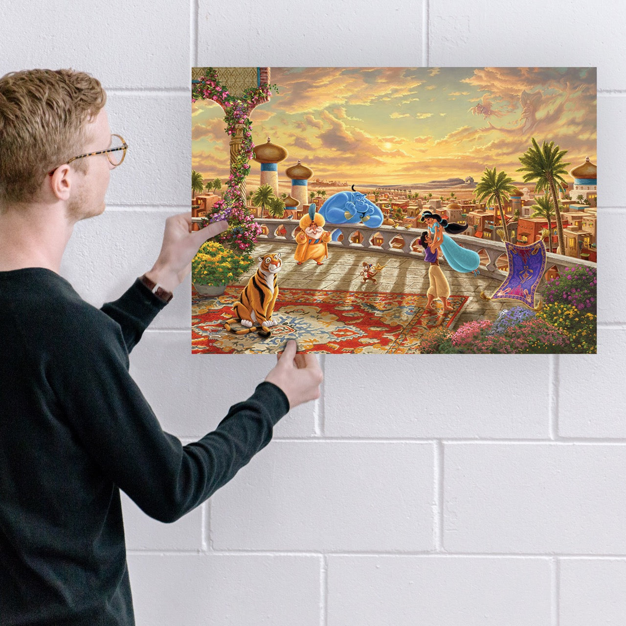 Disney (Aladdin & Jasmine Dancing in the Desert Sunset) MightyPrint™ Wall Art MP24171120