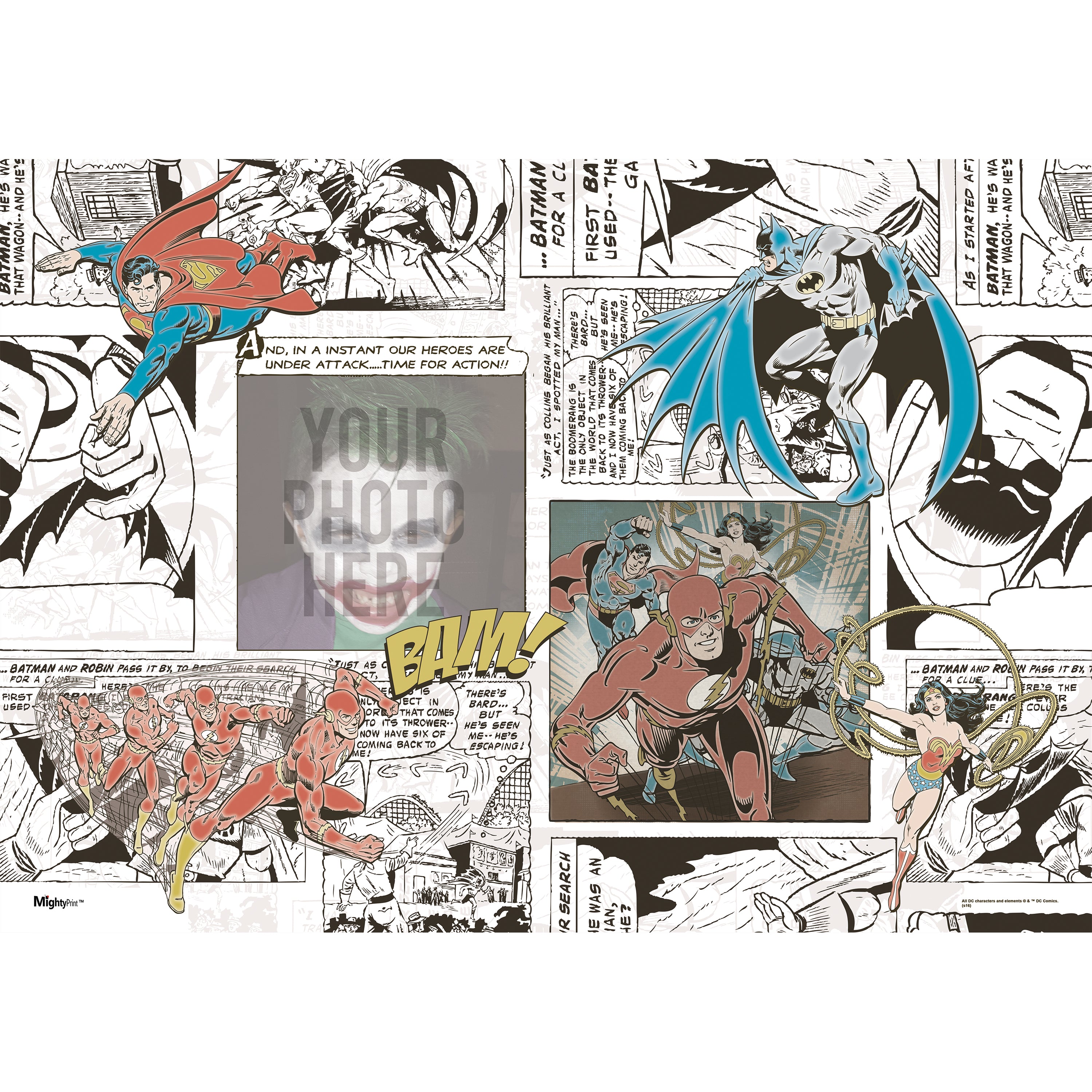 DC Comics (Justice League - Add Your Photo!) MightyPrint™ Wall Art MPU24170213