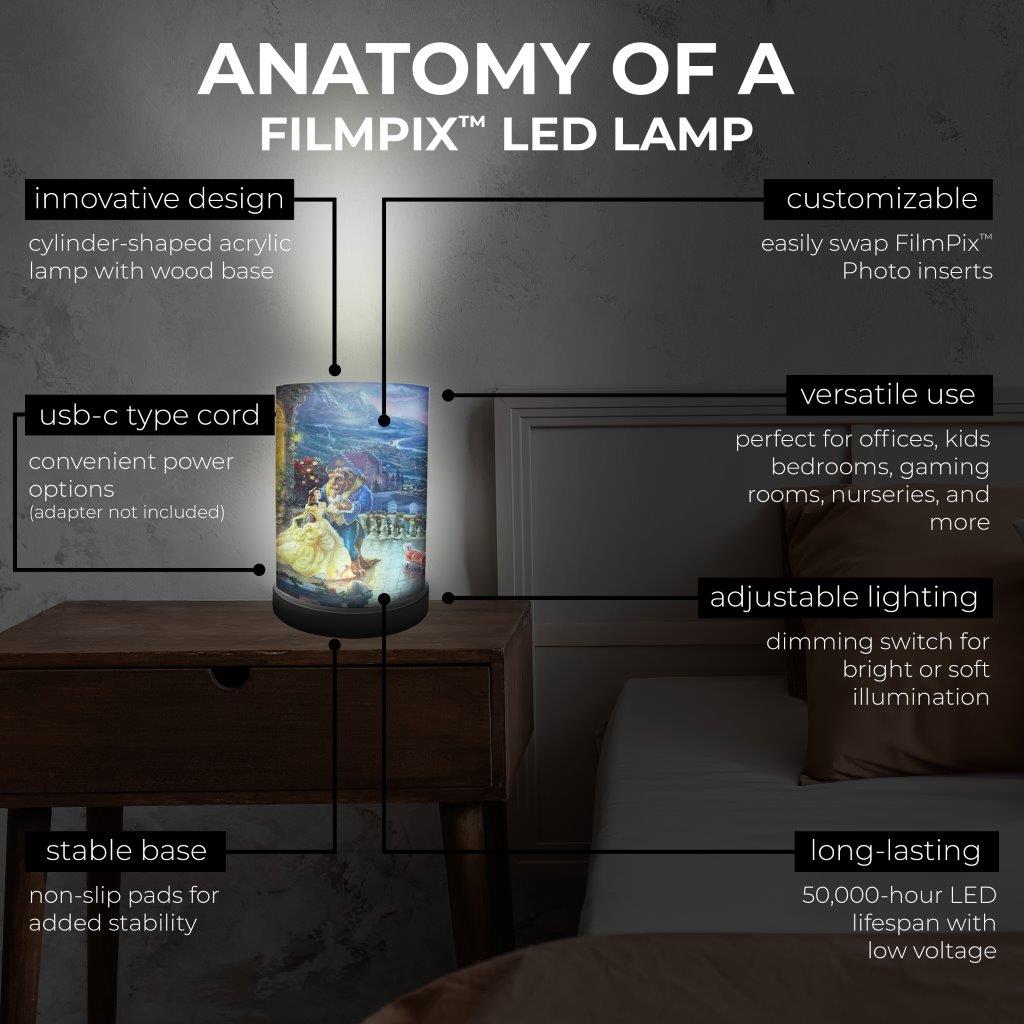 FilmPix™ Light Display + Disney (Beauty and the Beast Dancing in the Moonlight) FilmPix™ Photo Insert Bundle