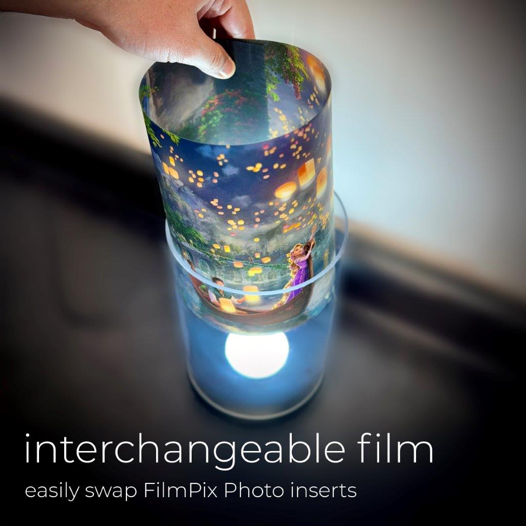 FilmPix™ LED Lamp + Disney (Beauty and the Beast Dancing in the Moonlight) FilmPix™ Photo Insert Bundle