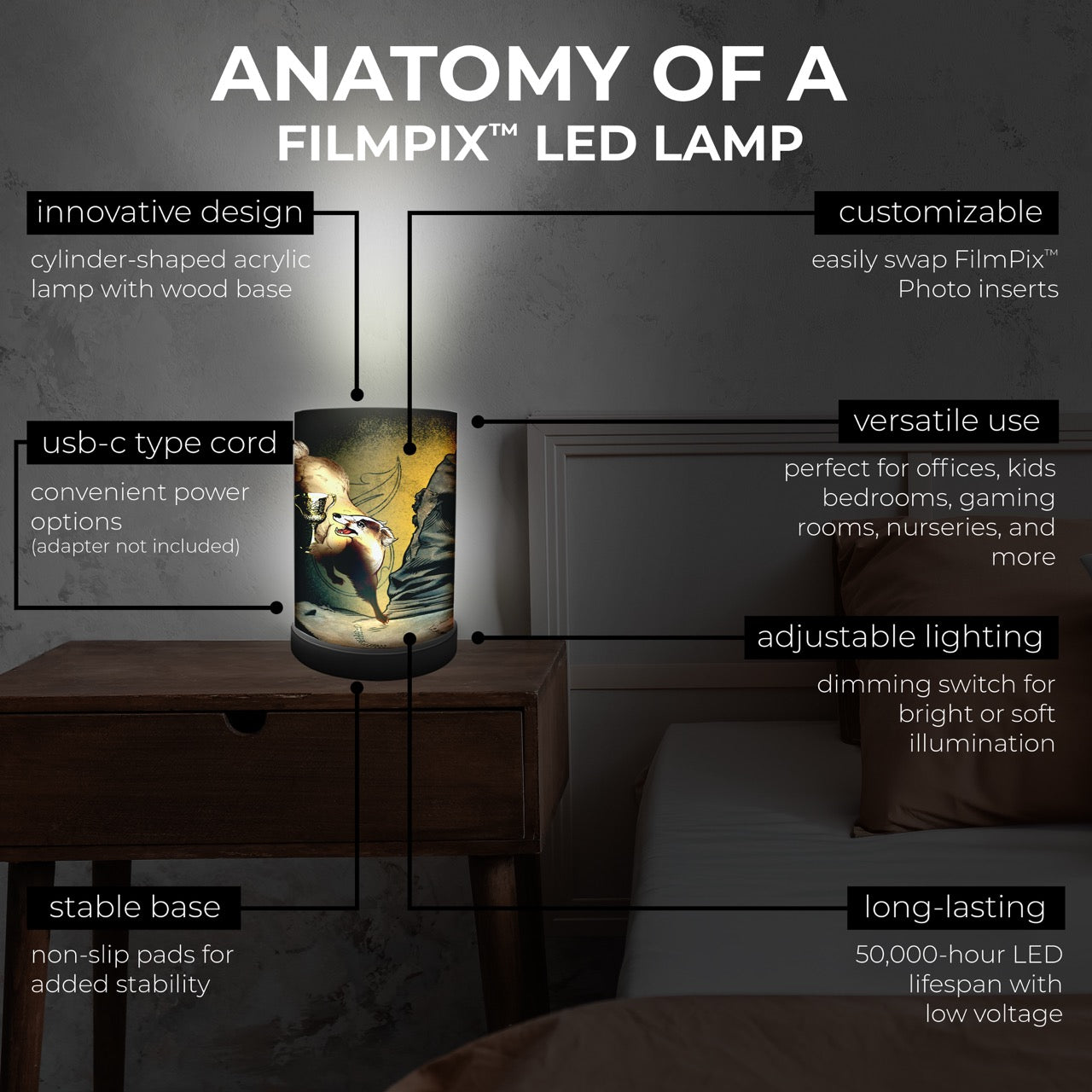 FilmPix™ Light Display + Harry Potter (Hufflepuff House) FilmPix™ Photo Insert Bundle