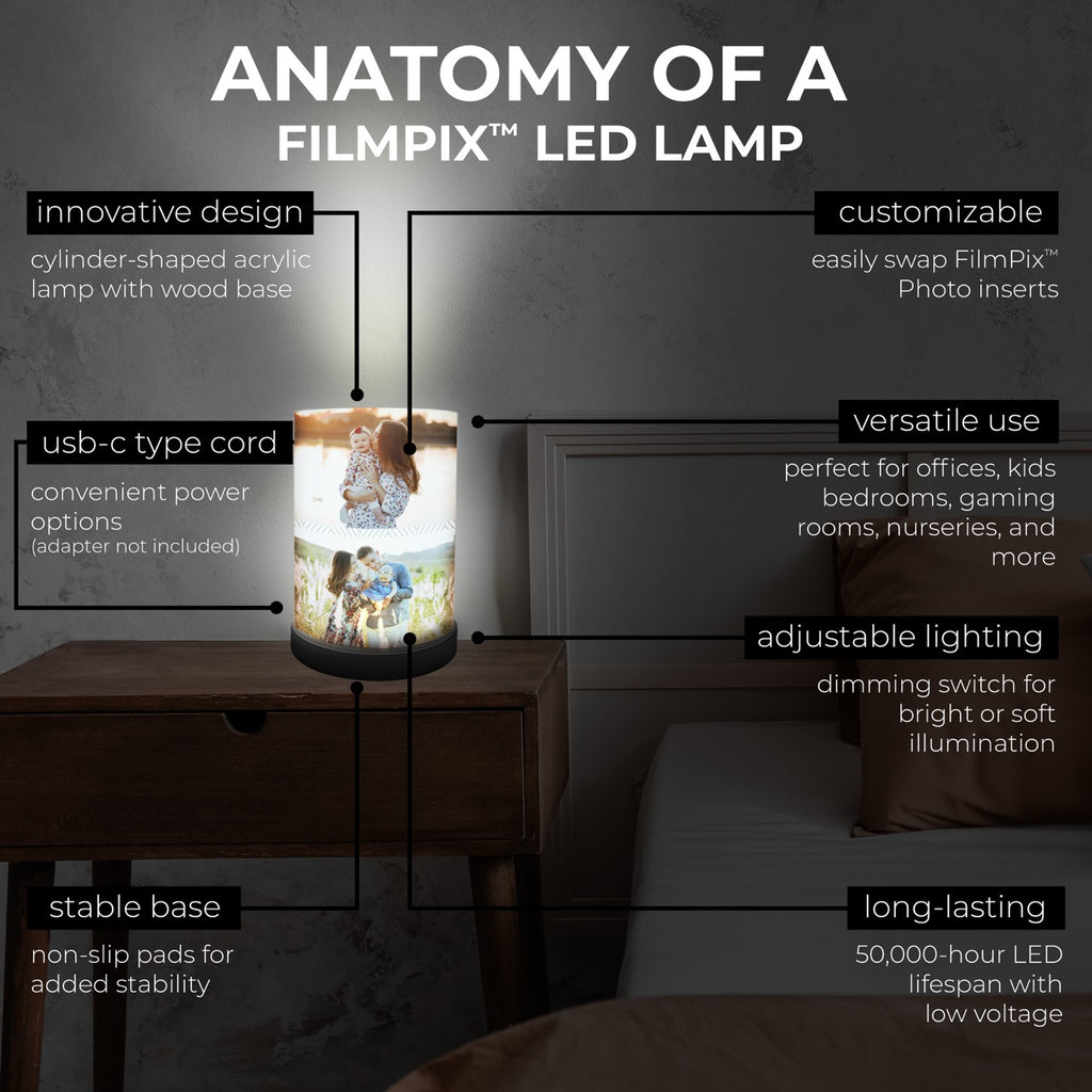 Trend Setter Original (5 Photo Collage) Personalized FilmPix™ Photo Insert and Light Display Bundle P1808HU135LAMP