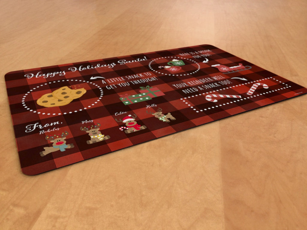 Christmas Collection (Santa Milk & Cookies Mat - Personalized) Non-Slip Desk Placemat