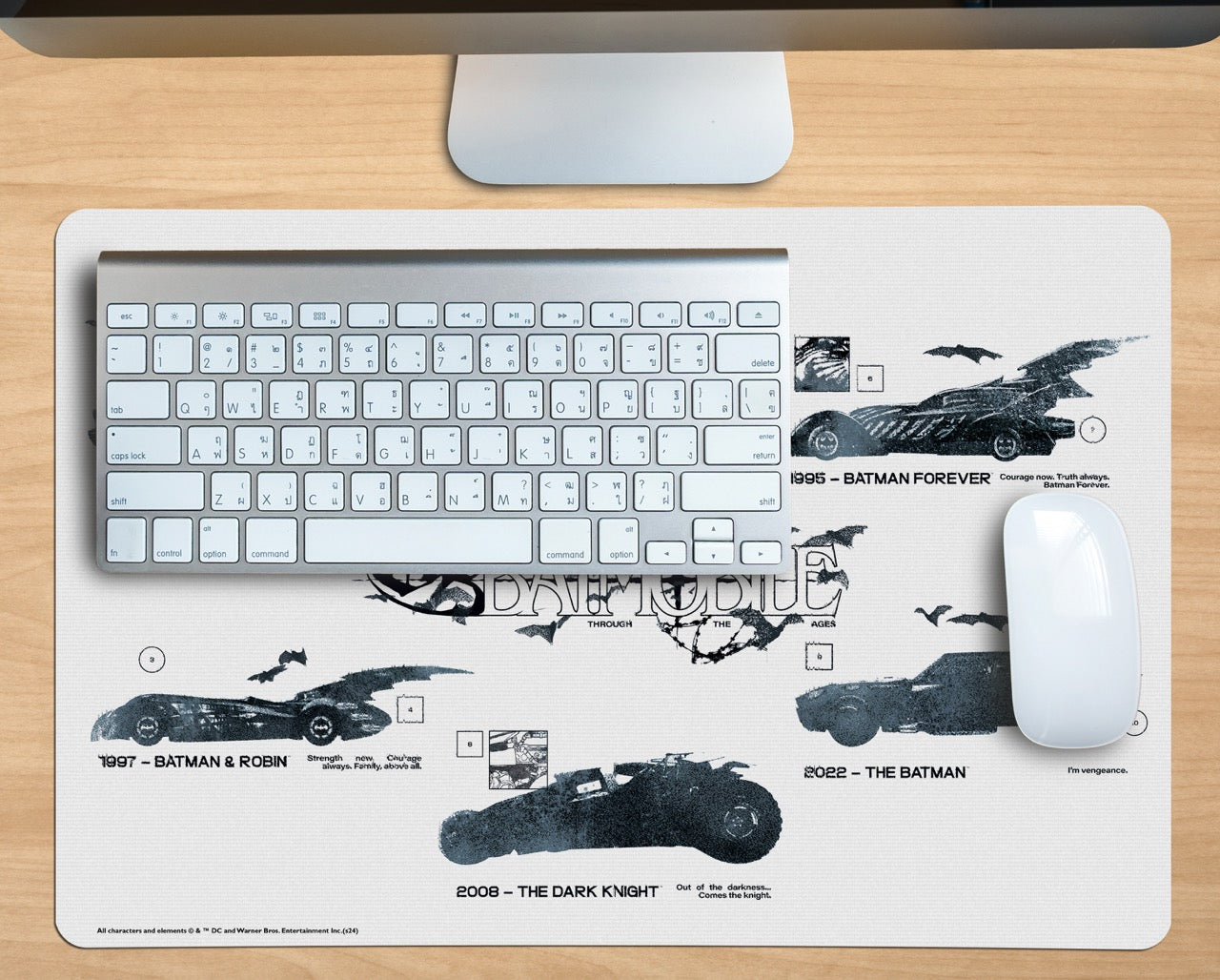Batman 85th (Batmobile Through the Years) Non-Slip Desk Mat PLM1610042